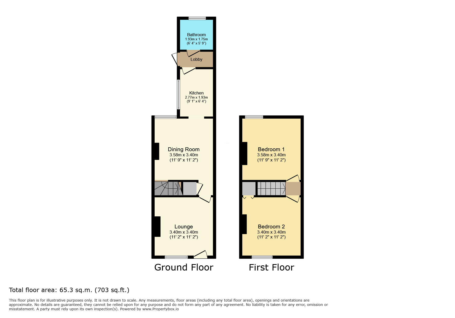Floorplan, 2 bedroom mid-terraced house for sale, Orwell Road, Coventry, CV1