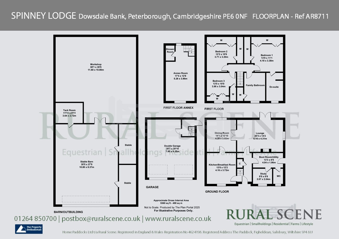Floorplan, 3 bedroom detached bungalow for sale, Spinney Lodge Dowsdale Bank, Peterborough, PE6