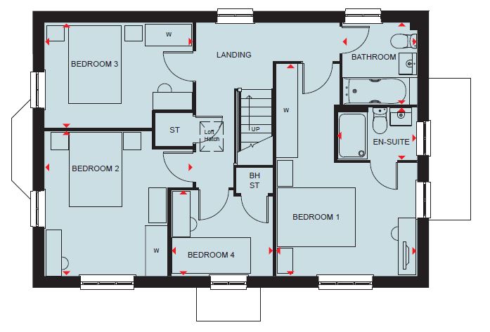 Floorplan, 4 bedroom detached house for sale, Plot 11 (THE CORNELL) Brook View, Coventry, CV5