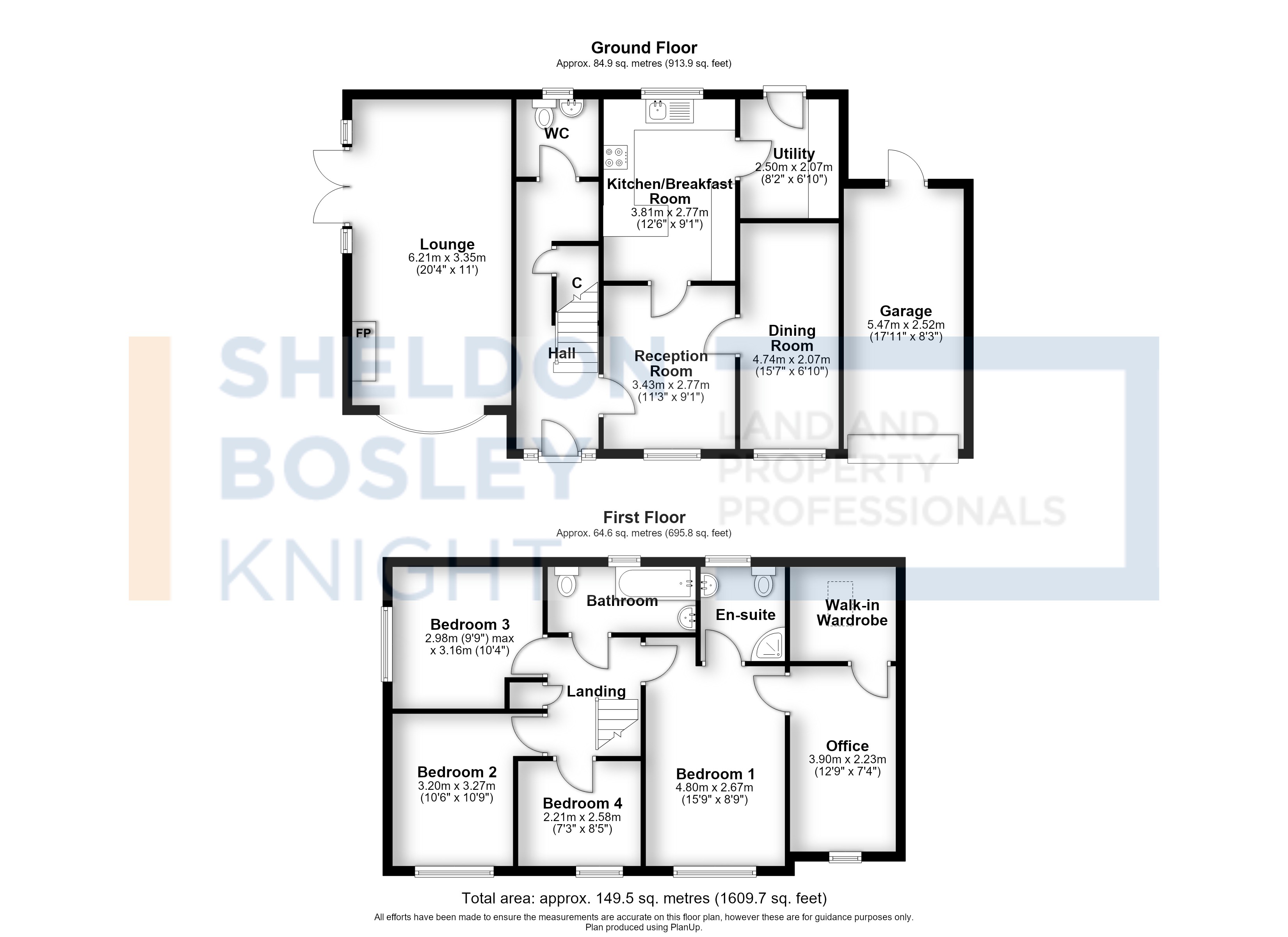 Floorplan, 4 bedroom detached house for sale, The Close, Evesham, WR11