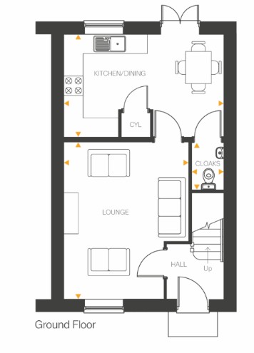 Floorplan, 3 bedroom semi detached house for sale, Plot 49 (THE ESK), Coventry, CV4