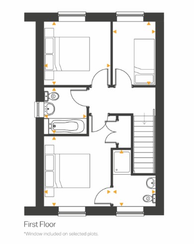 Floorplan, 3 bedroom semi detached house for sale, Plot 49 (THE ESK), Coventry, CV4