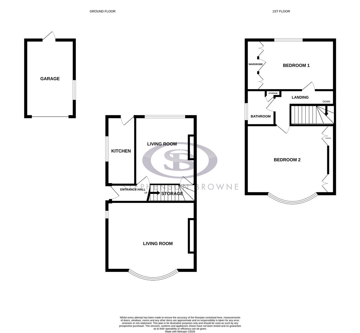 Floor plan, 2 bedroom house for sale, Rudyard Grove, Newcastle, ST5