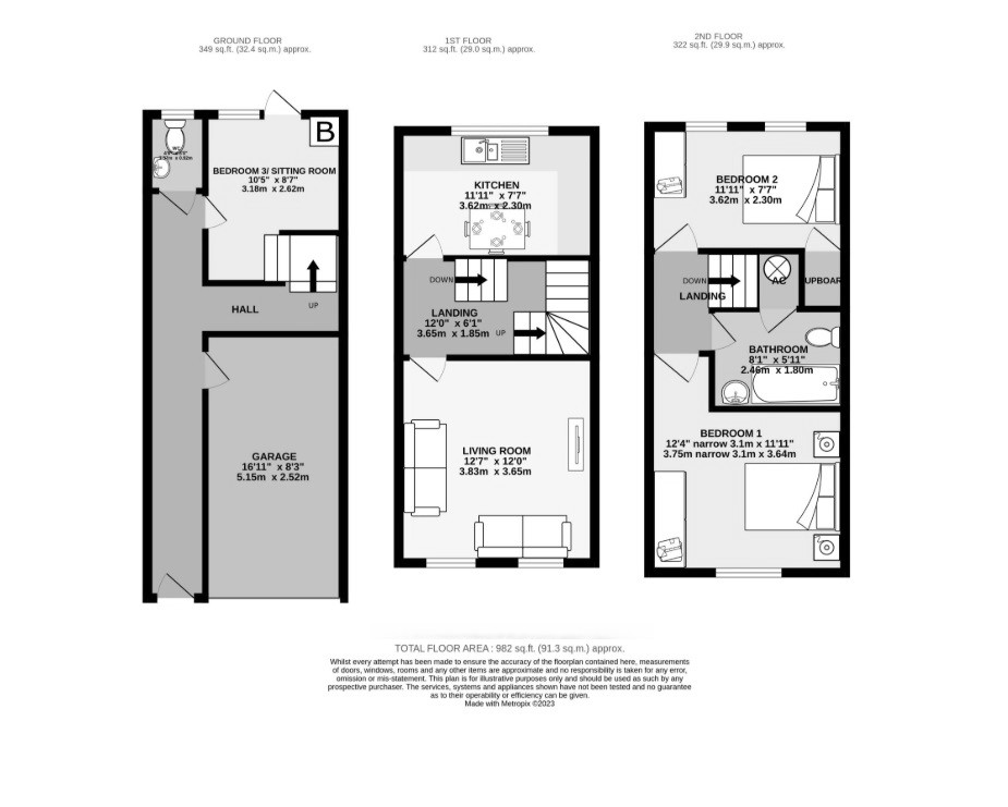 Floor plan, 3 bedroom mid-terraced house for sale, Fow Oak, Coventry, CV4