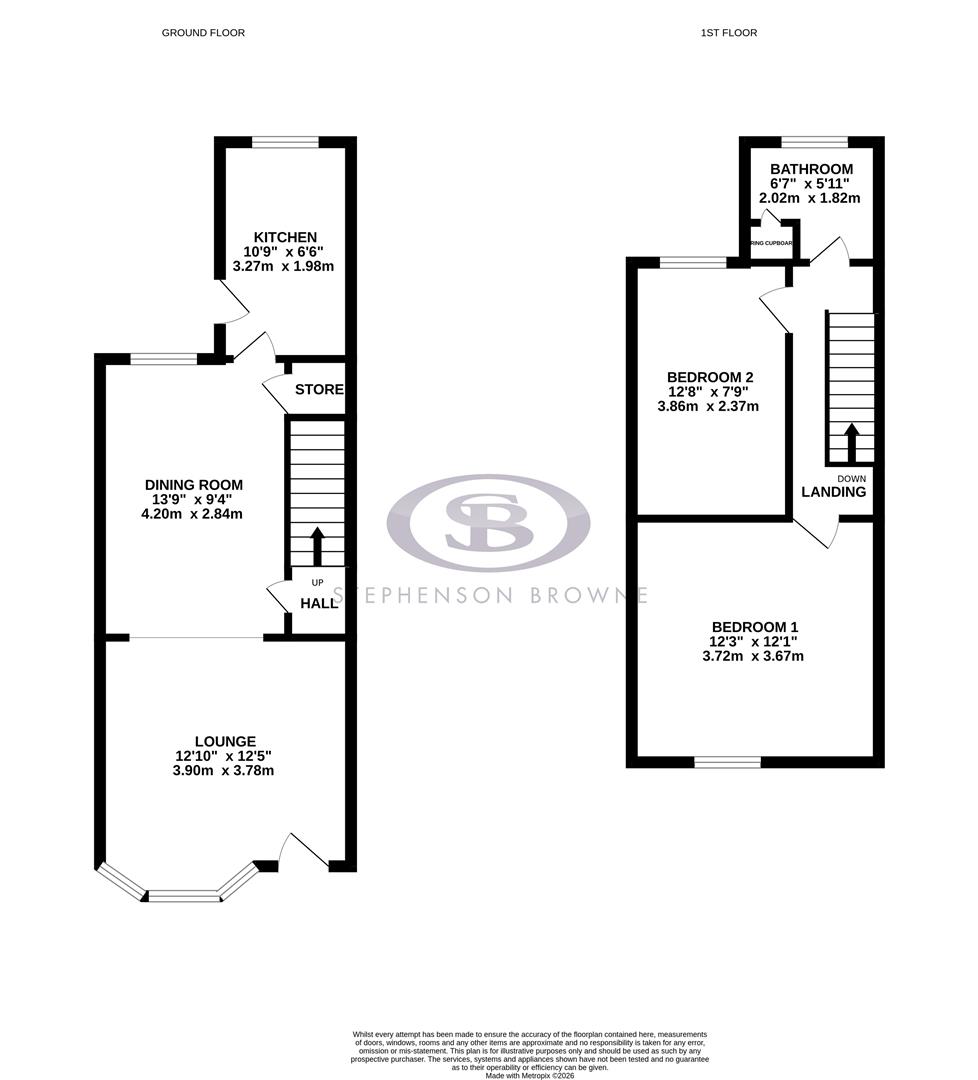 Floor plan, 2 bedroom house for sale, Minshull New Road, Crewe, CW1