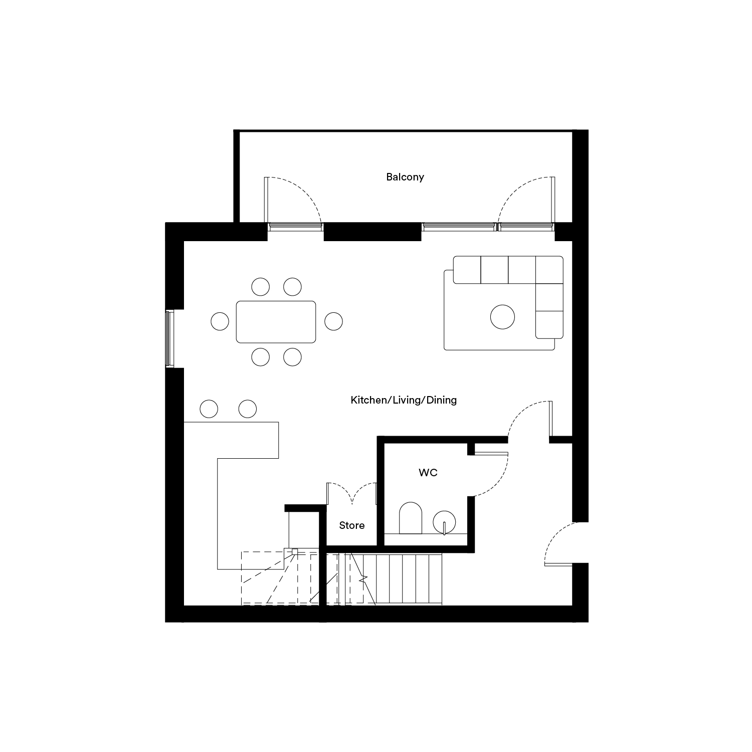 Floor plan, 2 bedroom apartment for sale, Plot 65, Essex, CM16