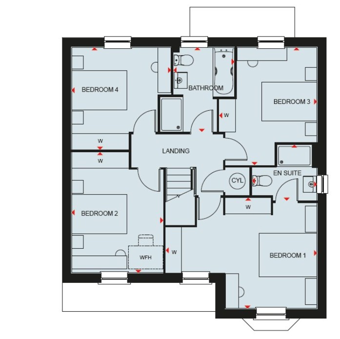 Floorplan, 4 bedroom detached house for sale, Plot 126 THE MERIDEN, Leicester, LE18