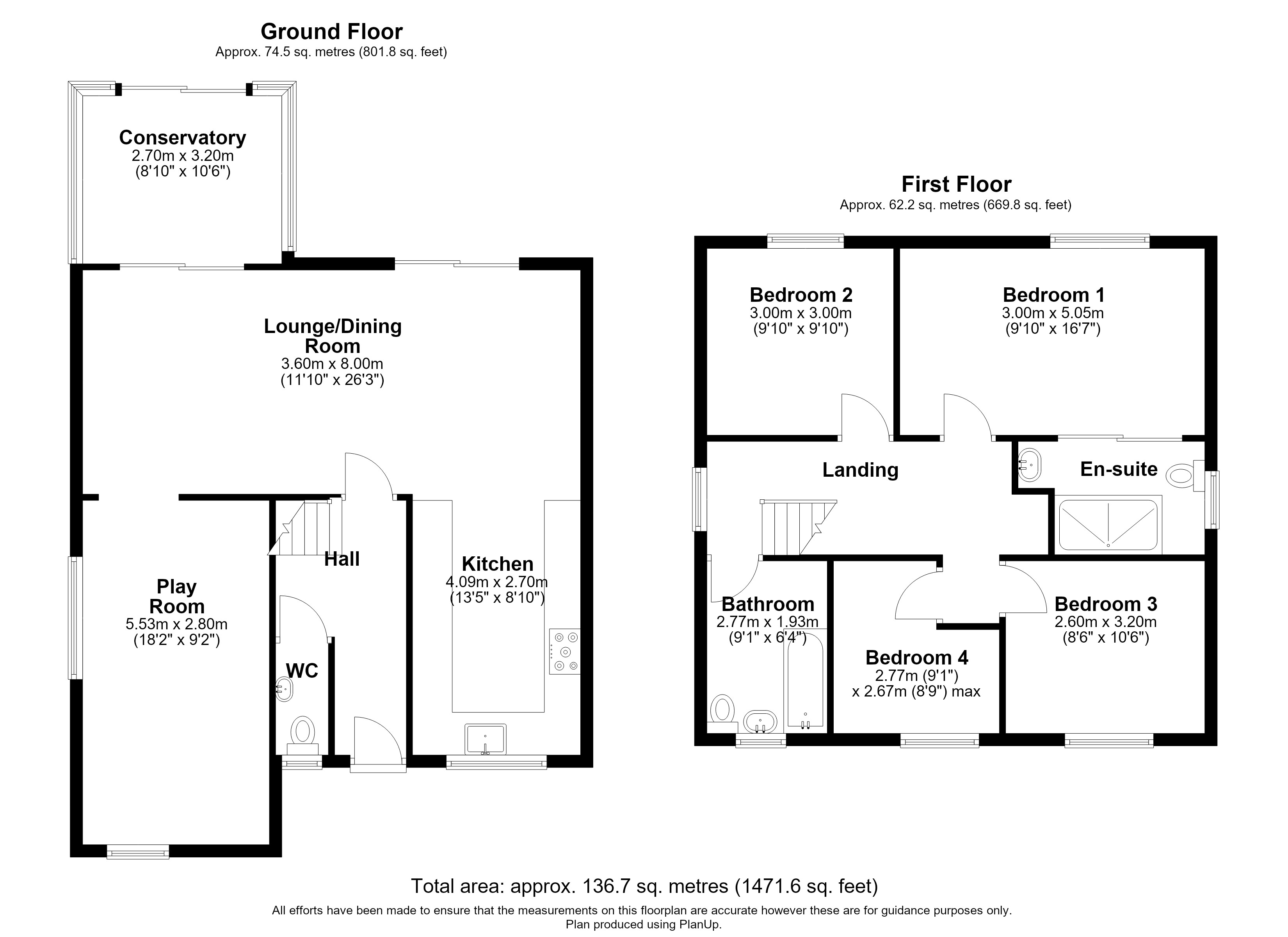Floor plan, 4 bedroom detached house for sale, Burton Road, Swadlincote, DE12