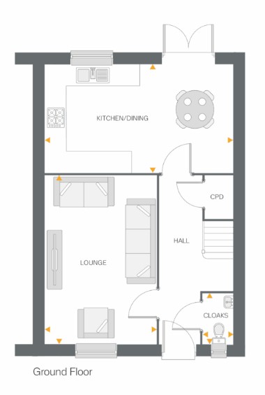 Floorplan, 3 bedroom semi detached house for sale, Plot 7 (THE WINSTER), Coventry, CV4