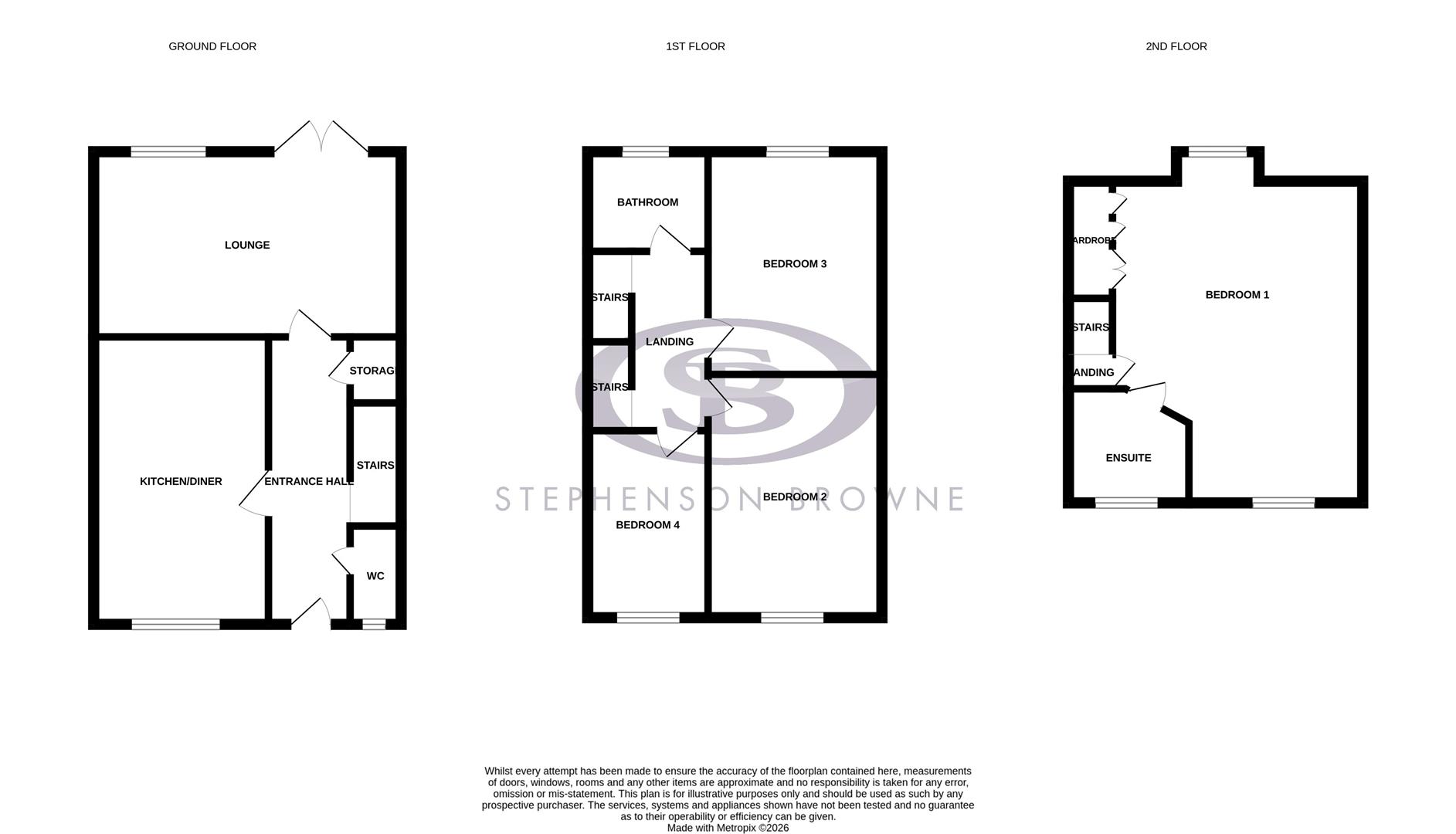 Floor plan, 4 bedroom house for sale, Sable Road, Crewe, CW2