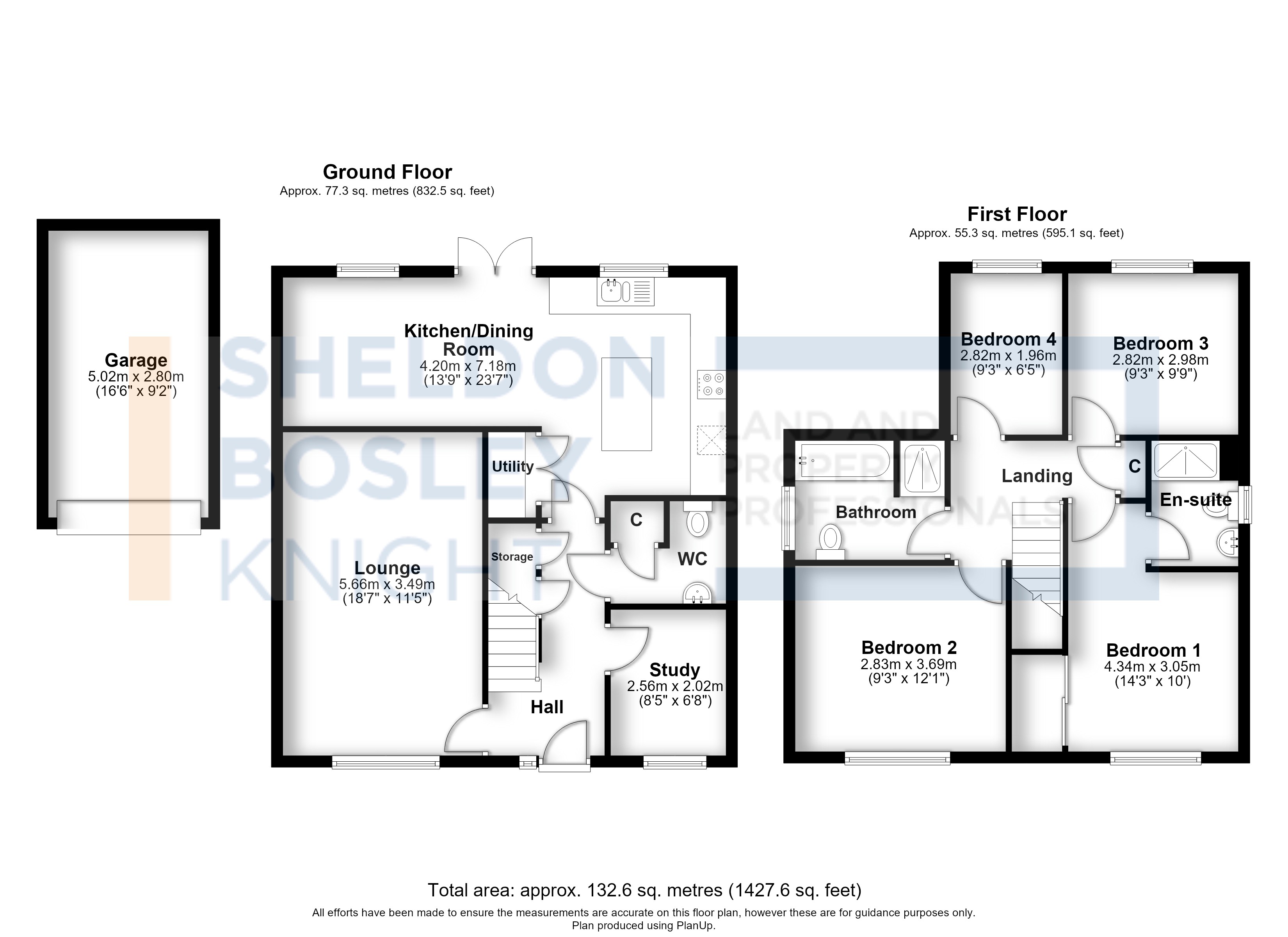 Floorplan, 4 bedroom detached house for sale, Enstone Way, Evesham, WR11
