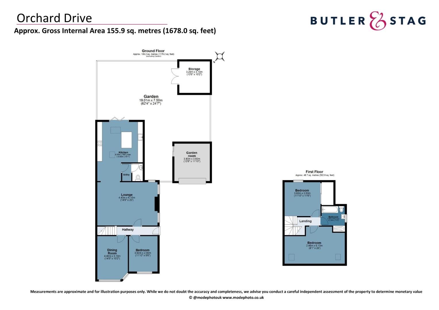Floor plan, 4 bedroom semi detached bungalow for sale, Orchard Drive, Epping, CM16