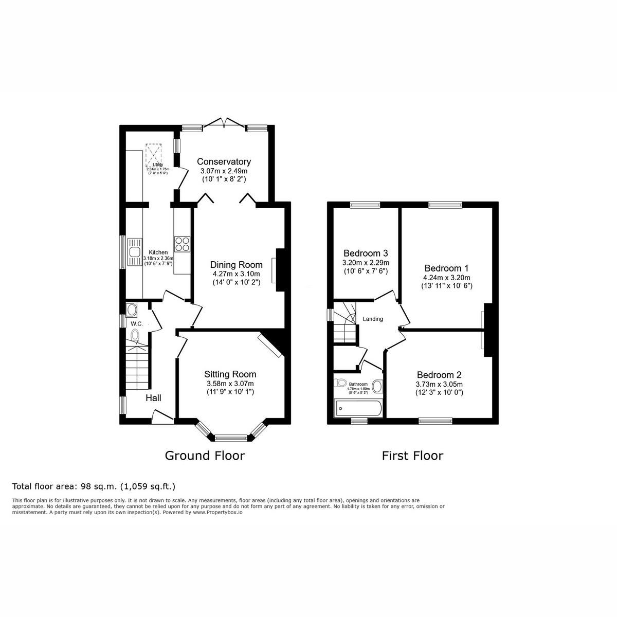 Floor plan, 3 bedroom for sale, South End Road, Andover, SP10