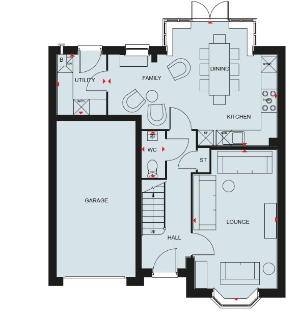 Floorplan, 4 bedroom detached house for sale, Plot 46 (THE MERIDEN) Brook View, Coventry, CV5