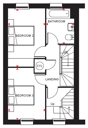 Floorplan, 3 bedroom detached house for sale, Plot 106, Leicester, LE7