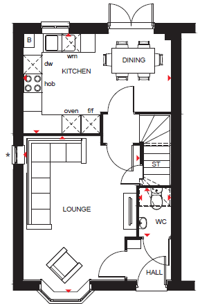 Floorplan, 3 bedroom detached house for sale, Plot 106, Leicester, LE7
