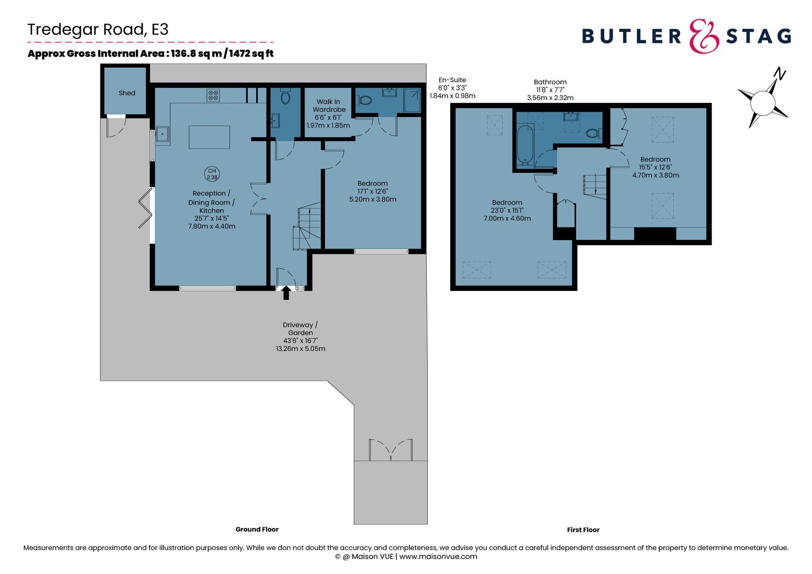 Floor plan, 3 bedroom detached house for sale, Tredegar Road, London, E3