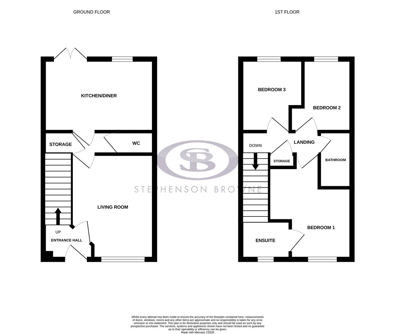Floor plan, 3 bedroom house for sale, Pembrey Drive, Stoke-On-Trent, ST4