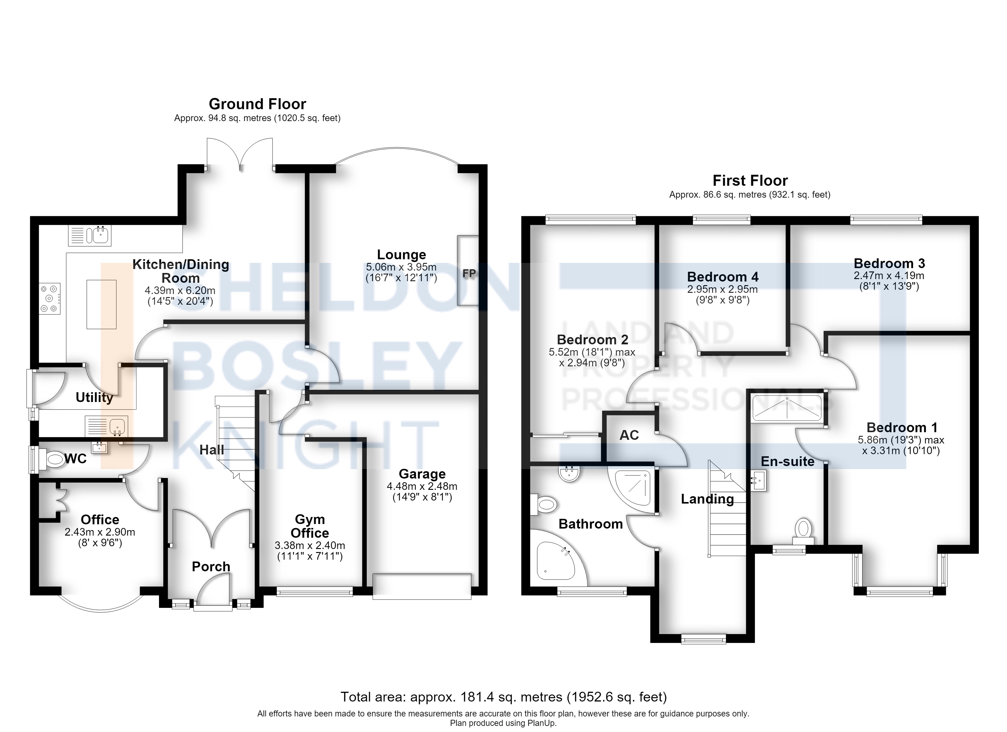 Floorplan, 4 bedroom detached house for sale, Millfield, Evesham, WR11