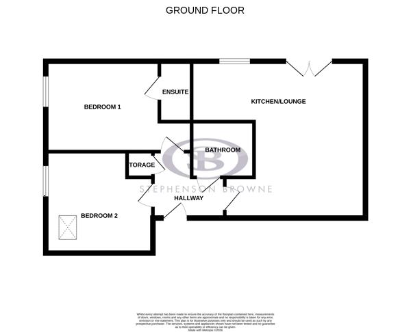 Floor plan, 2 bedroom flat for sale, Laburnum Court Springfield Drive, Crewe, CW2