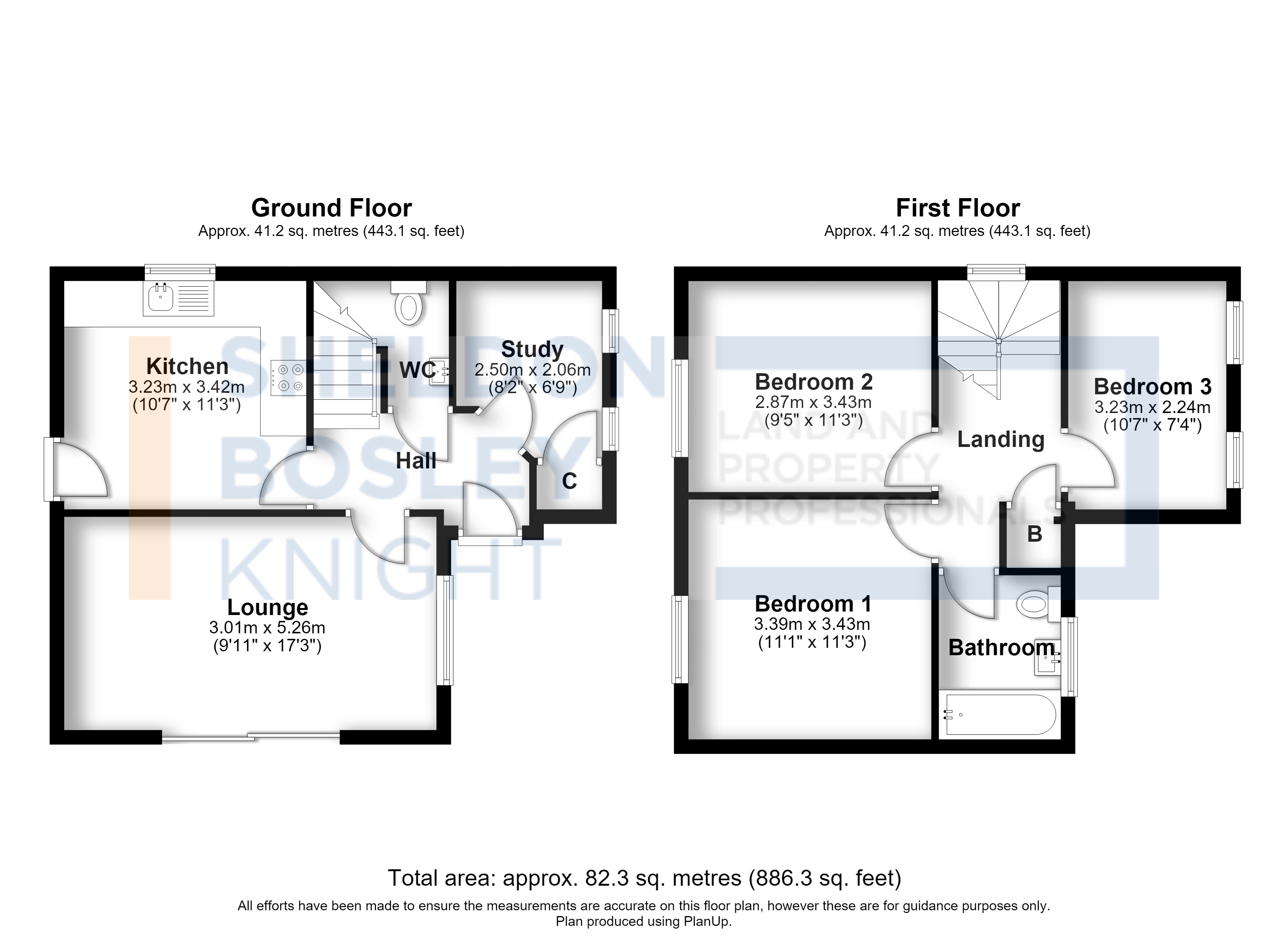 Floorplan, 3 bedroom detached house for sale, Woodleigh, Pershore, WR10