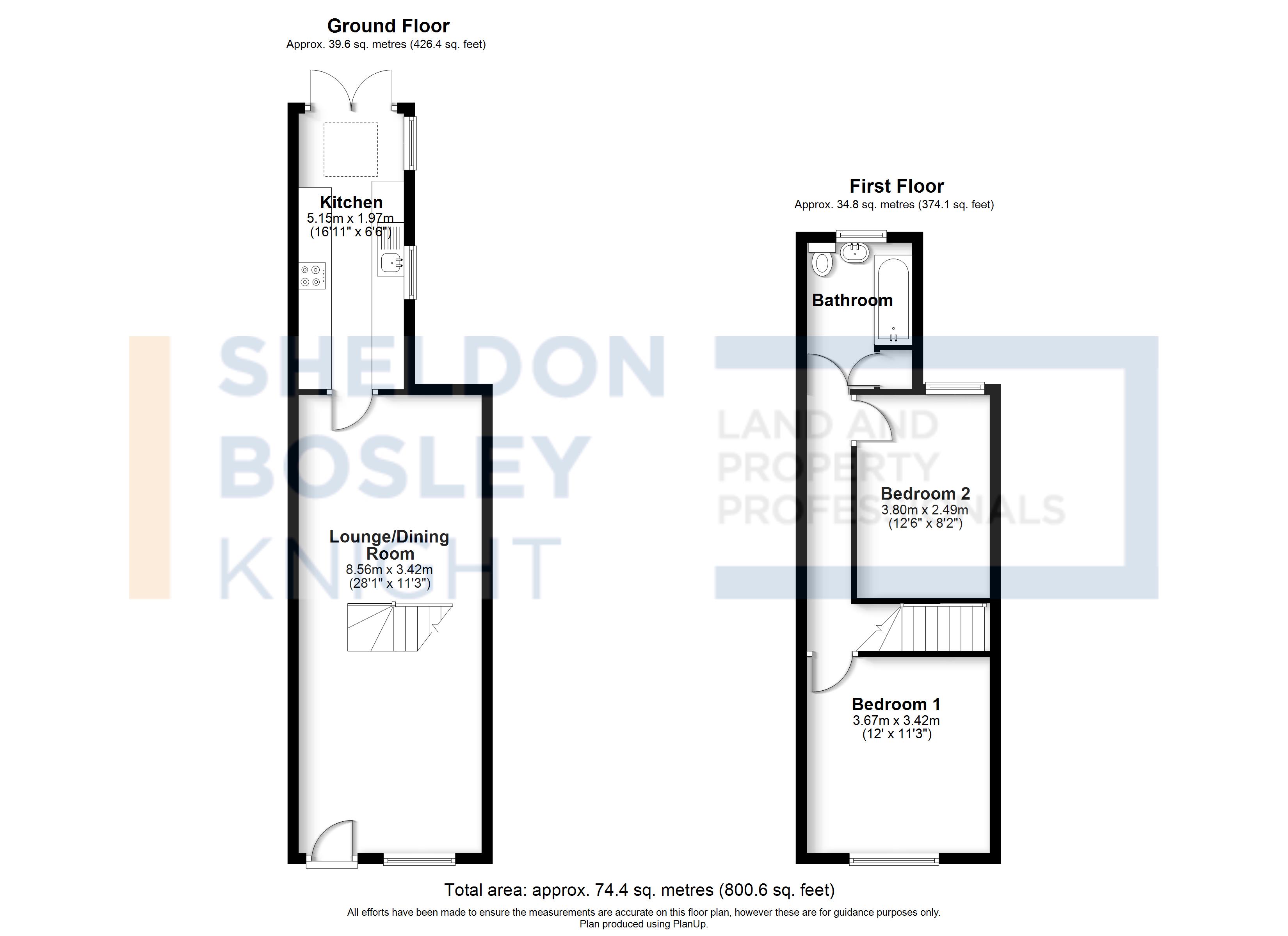 Floorplan, 2 bedroom terraced house for sale, Toler Road, Nuneaton, CV11
