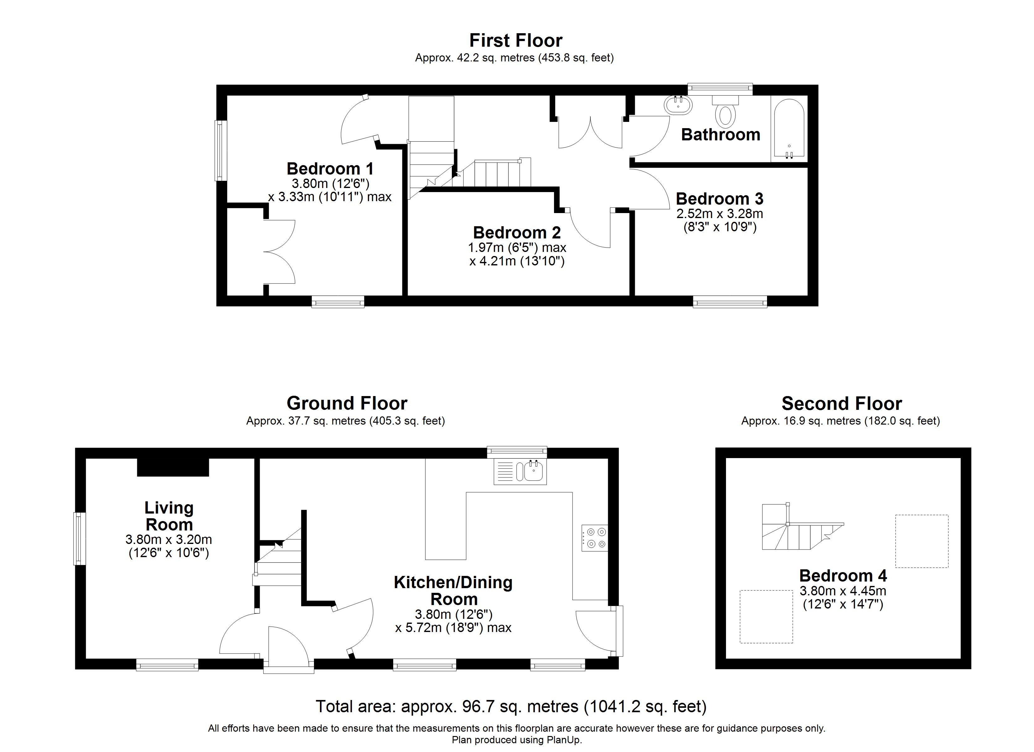 Floorplan, 3 bedroom end of terrace house for sale, Main Street, Leicester, LE8