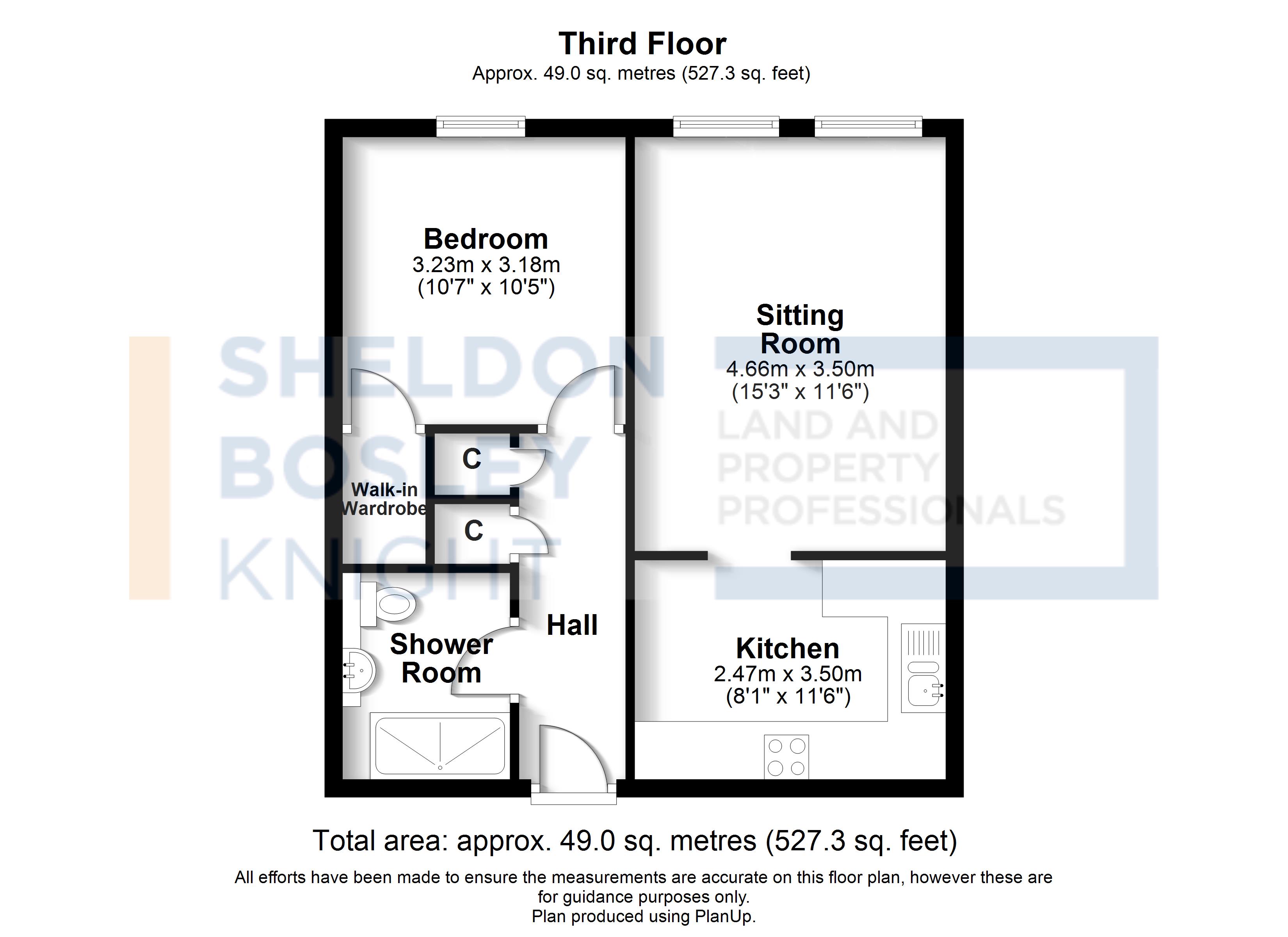 Floorplan, 1 bedroom flat for sale, Oakfield House Binswood Avenue, Leamington Spa, CV32