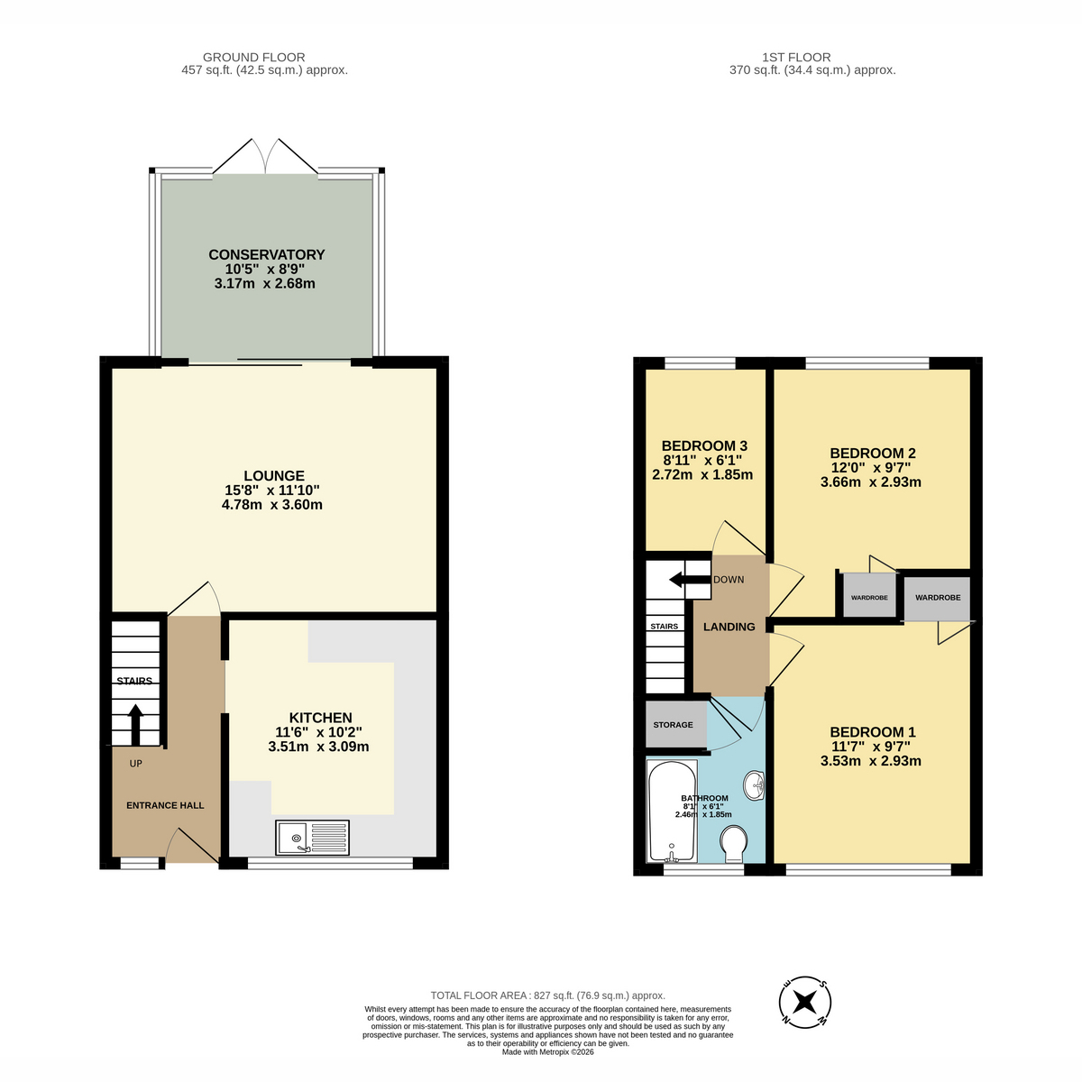 Floorplan, 3 bedroom for sale, Watsons Hill, Sittingbourne, ME10