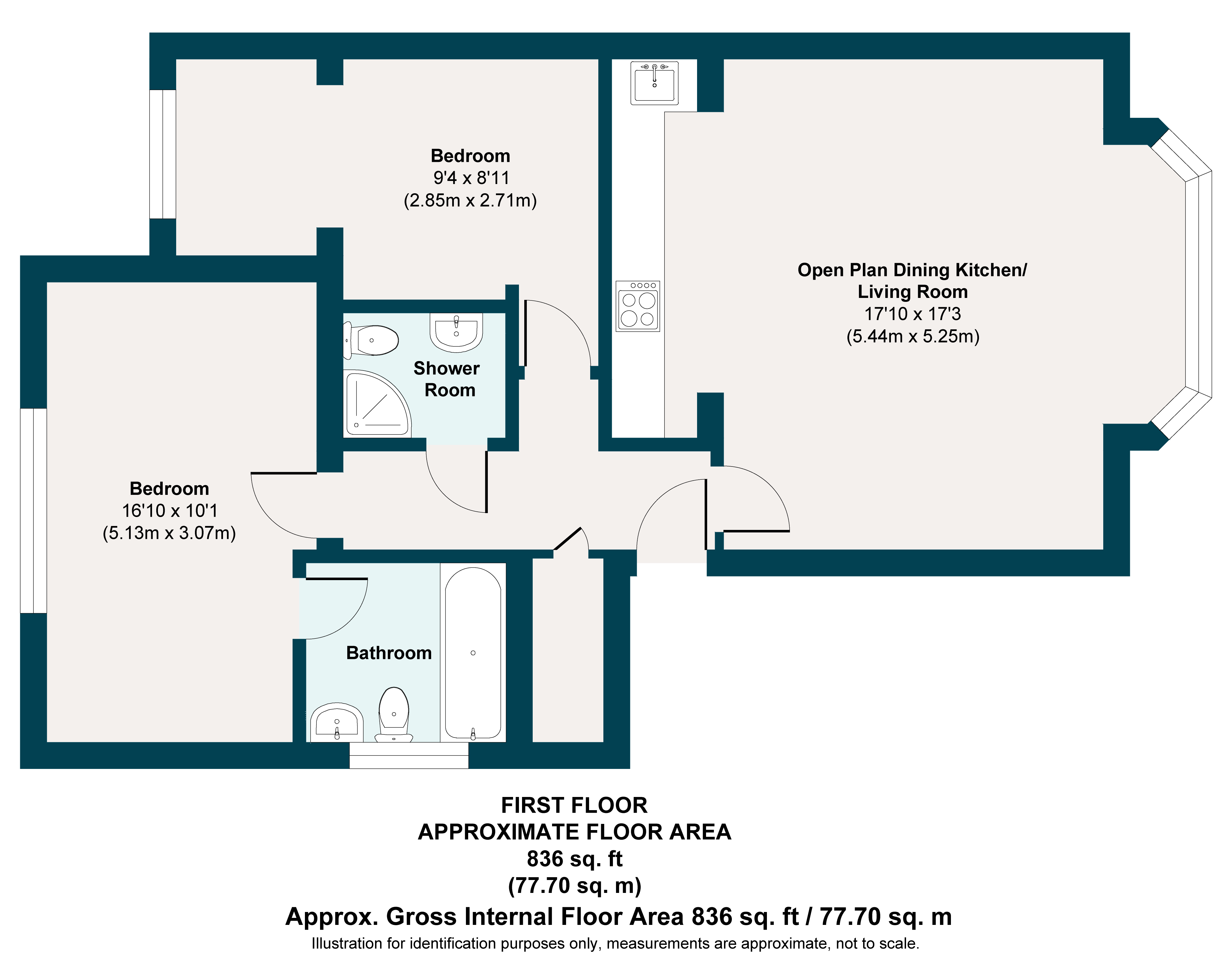 Floor plan, 2 bedroom flat for sale, Wallwood Road, London, E11