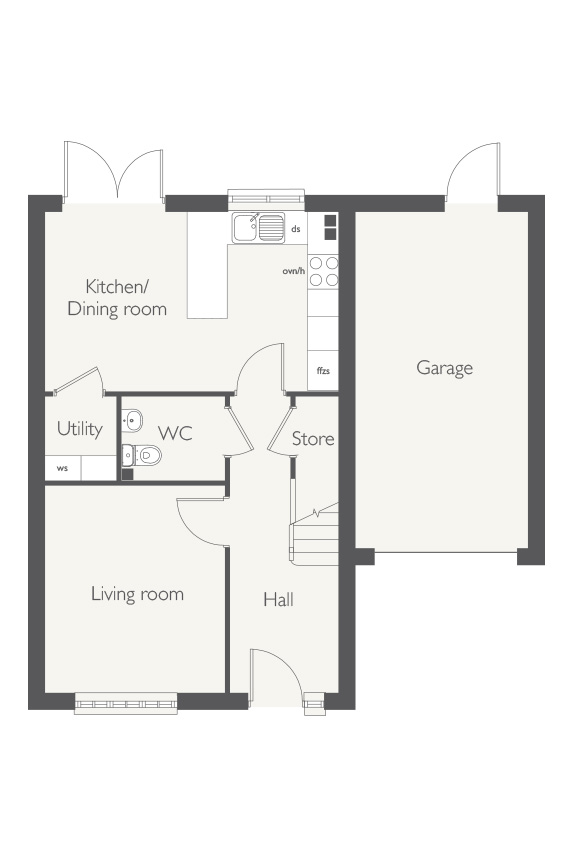Floorplan, 3 bedroom detached house for sale, Plot 319 (THE NIGHTINGALE, Nuneaton, CV11