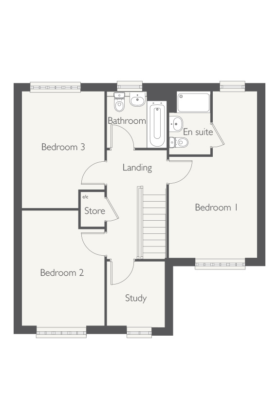 Floorplan, 3 bedroom detached house for sale, Plot 319 (THE NIGHTINGALE, Nuneaton, CV11