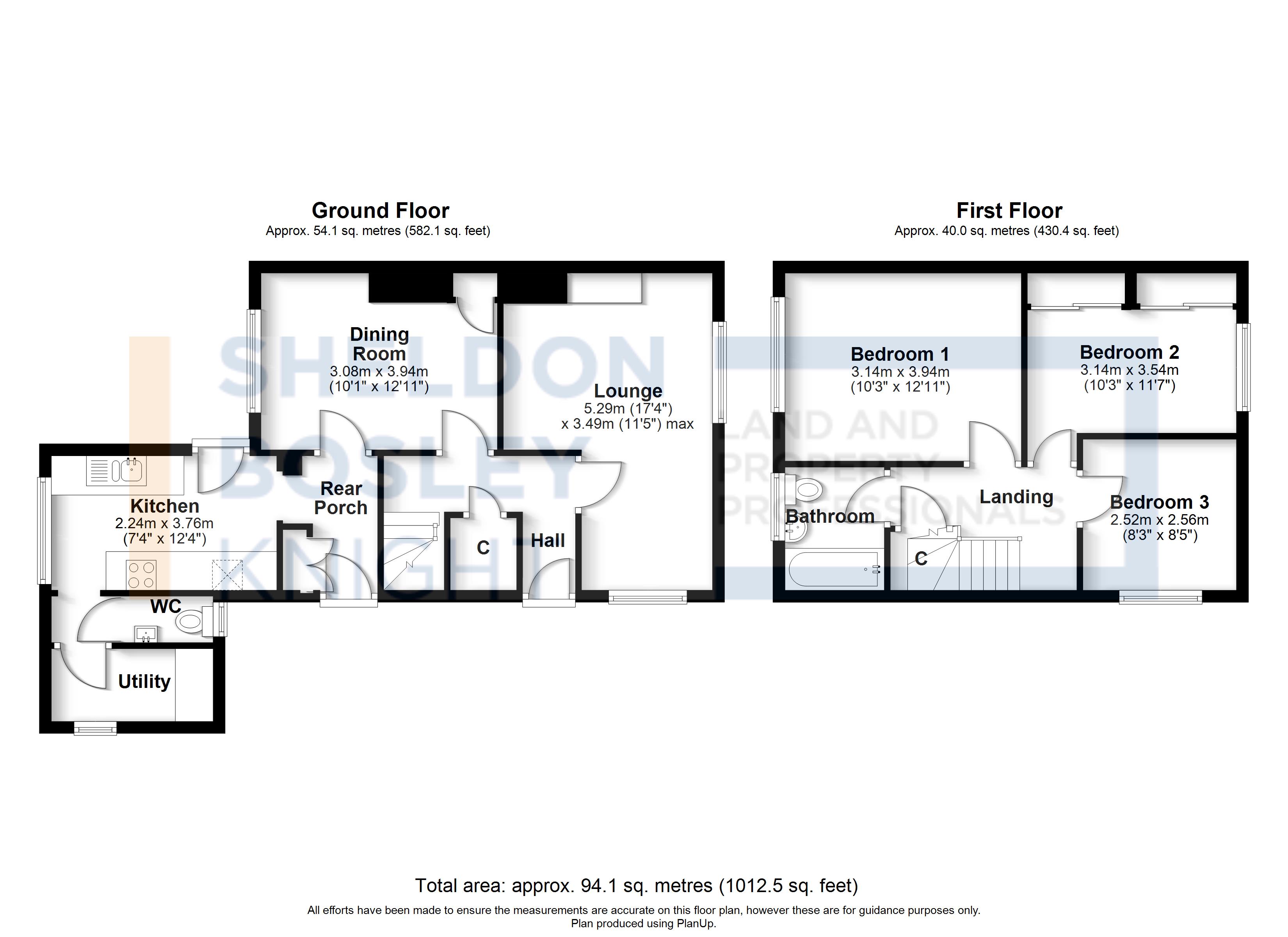 Floorplan, 3 bedroom end of terrace house for sale, Mayfield Road, Pershore, WR10
