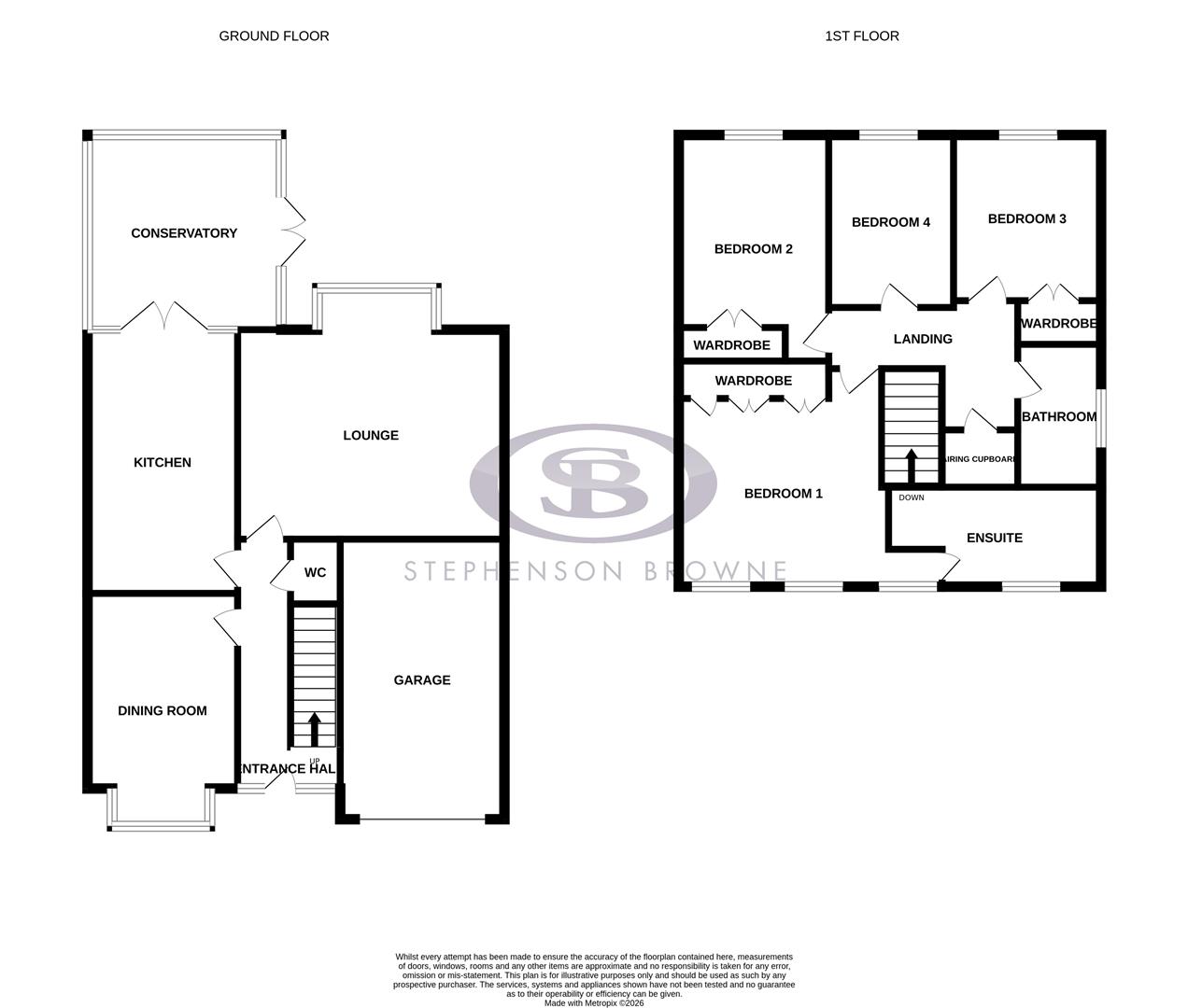 Floor plan, 4 bedroom house for sale, Rufford Close, Crewe, CW2