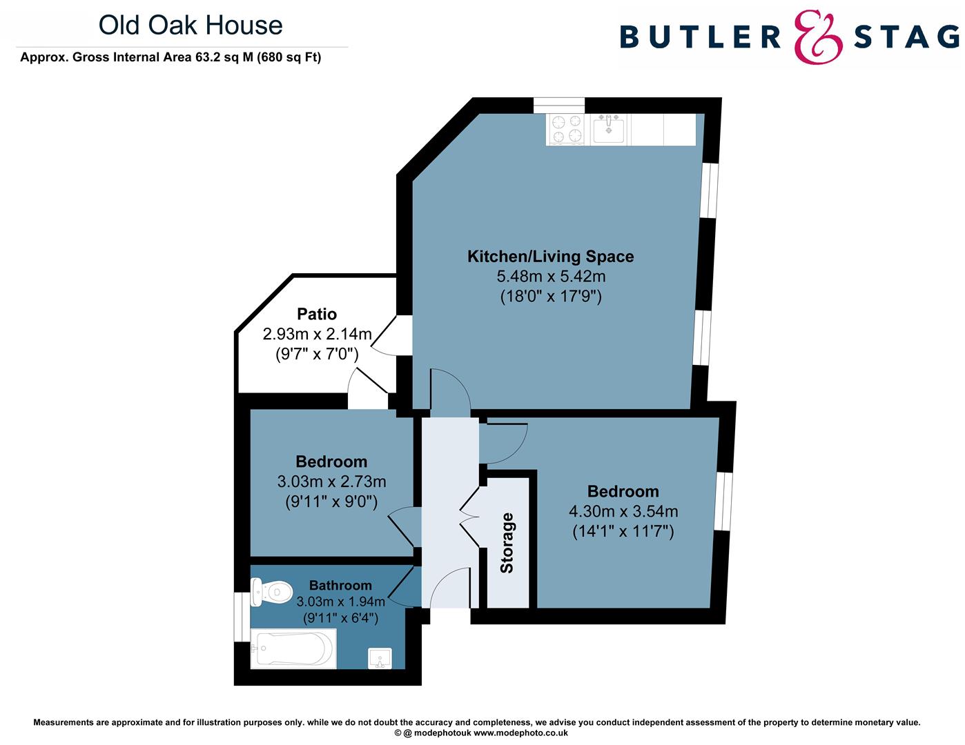 Floor plan, 2 bedroom apartment for sale, Old Oak House, London, W12