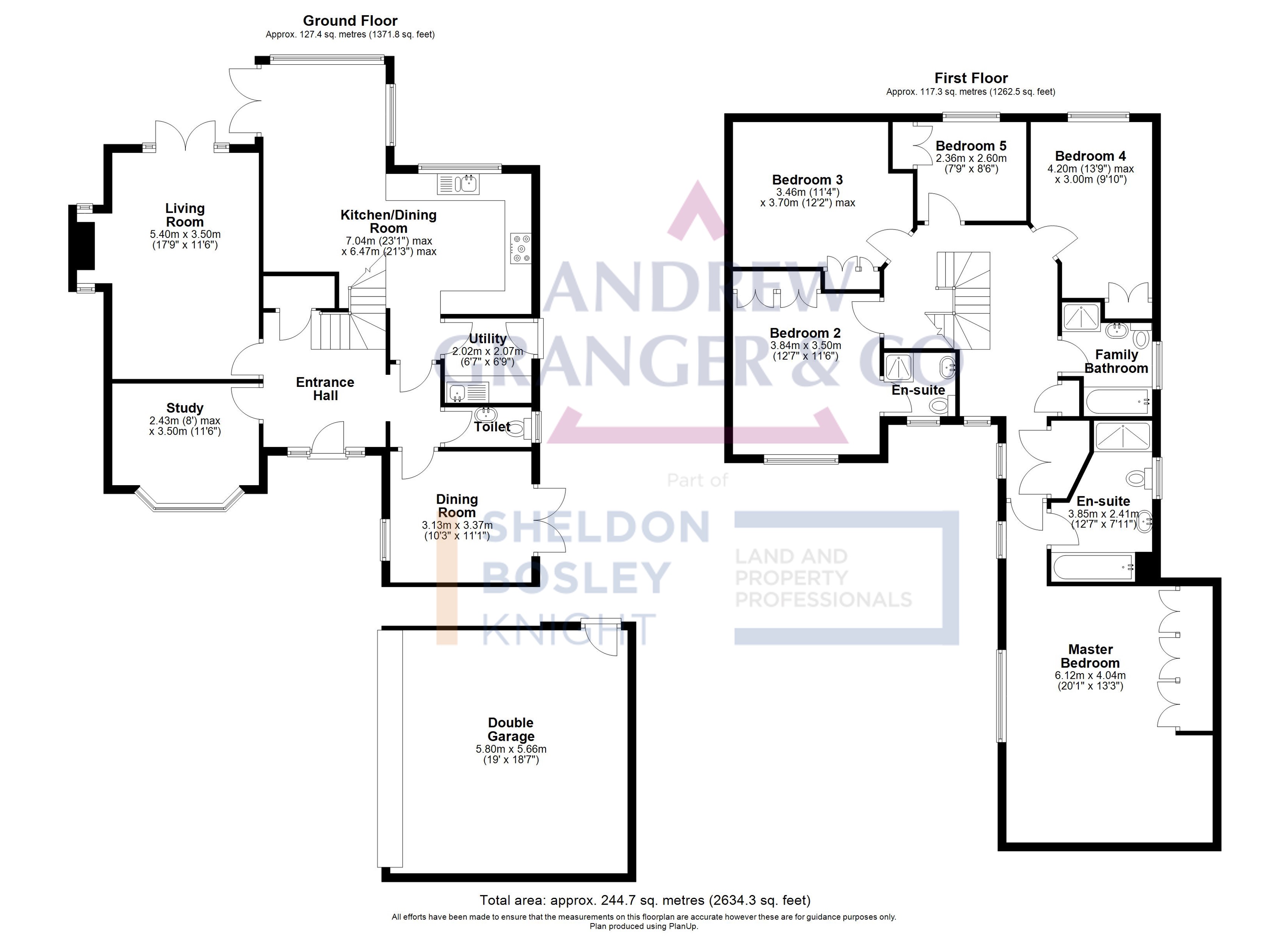 Floorplan, 5 bedroom detached house for sale, Hawthorne Close, Leicester, LE2