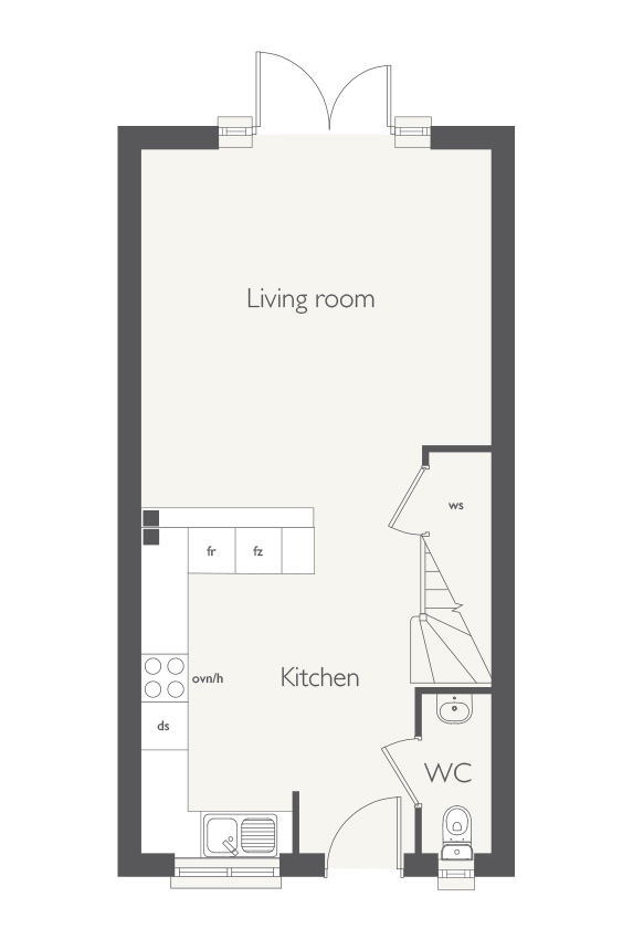 Floorplan, 2 bedroom semi detached house for sale, PLOT 110, Nuneaton, CV11