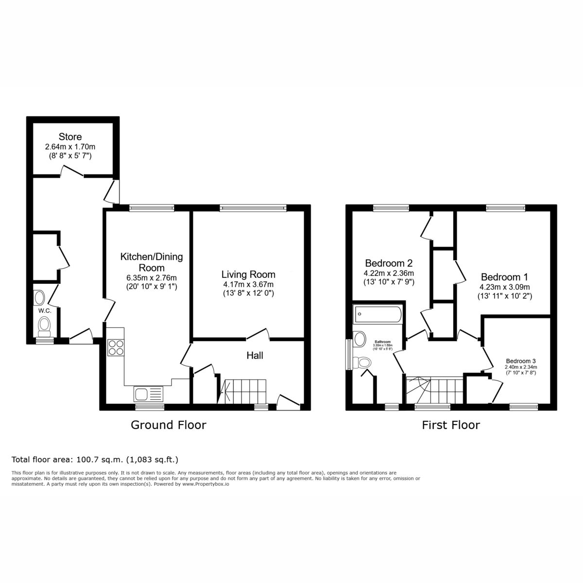 Floor plan, 3 bedroom for sale, The Drove, Andover, SP10