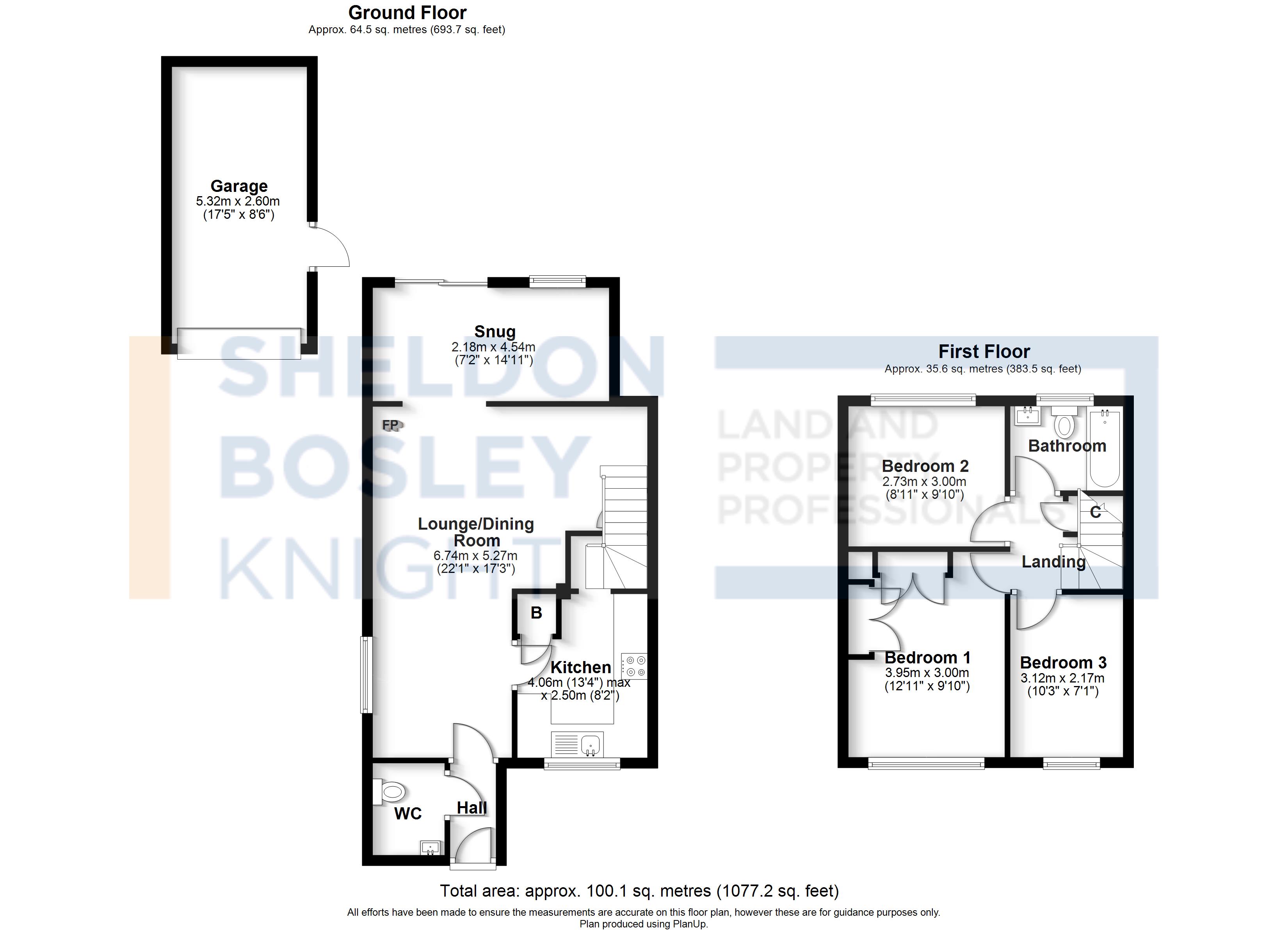 Floorplan, 3 bedroom semi detached house for sale, Pippins Road, Tewkesbury, GL20