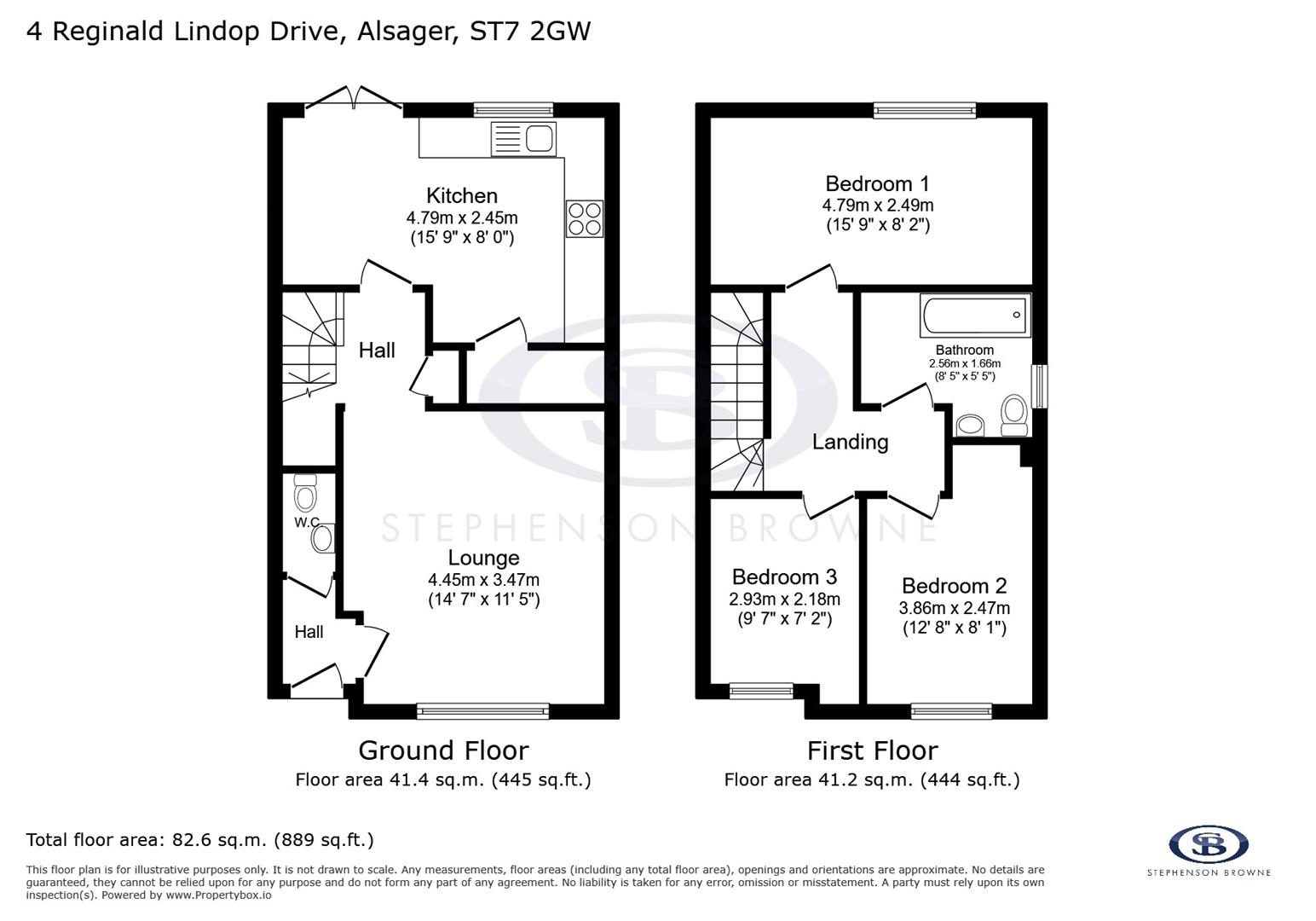 Floor plan, 3 bedroom house for sale, Reginald Lindop Drive, Stoke-On-Trent, ST7