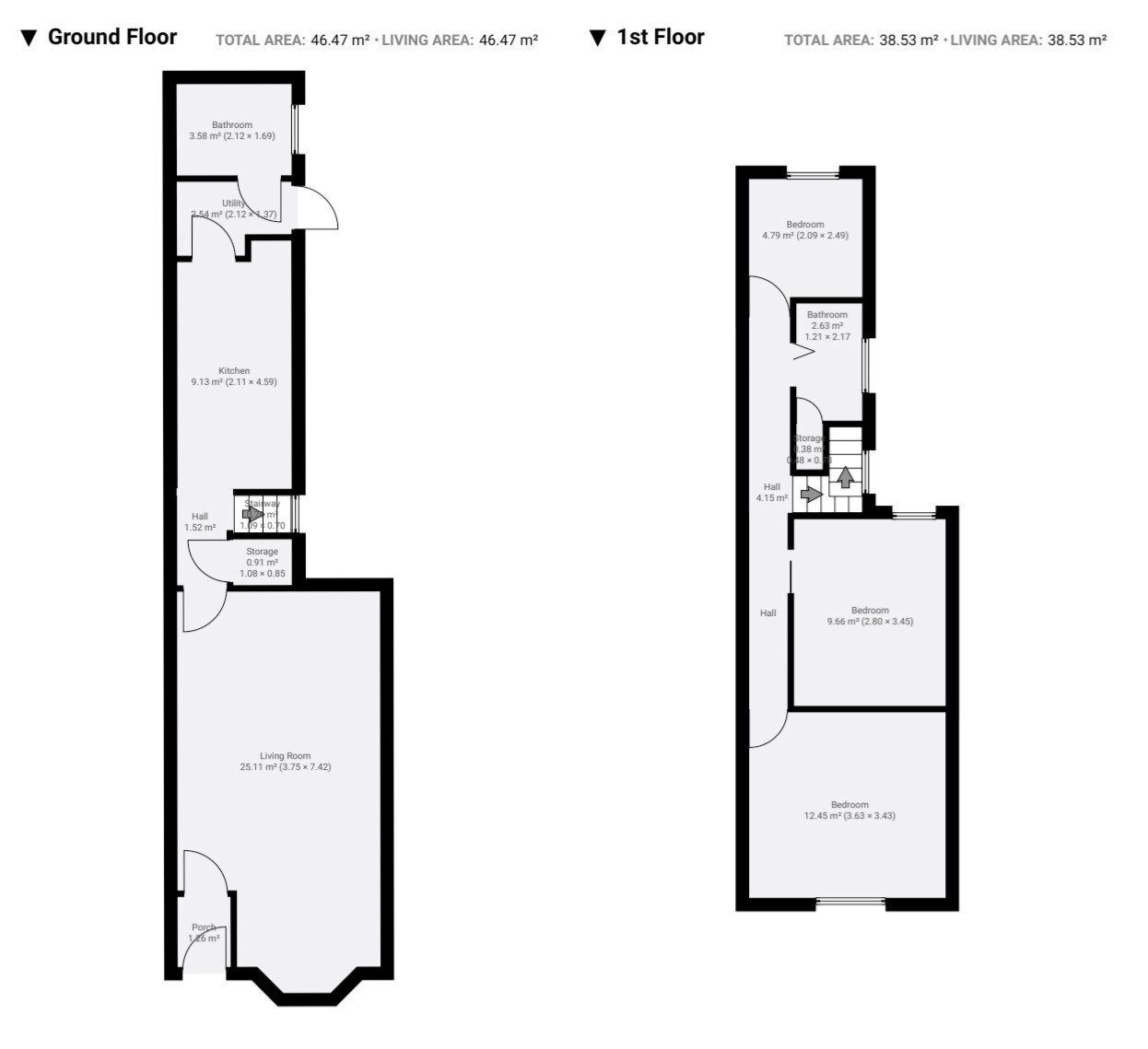 Floor plan, 3 bedroom terraced house for sale, Lily Road, Birmingham, B26