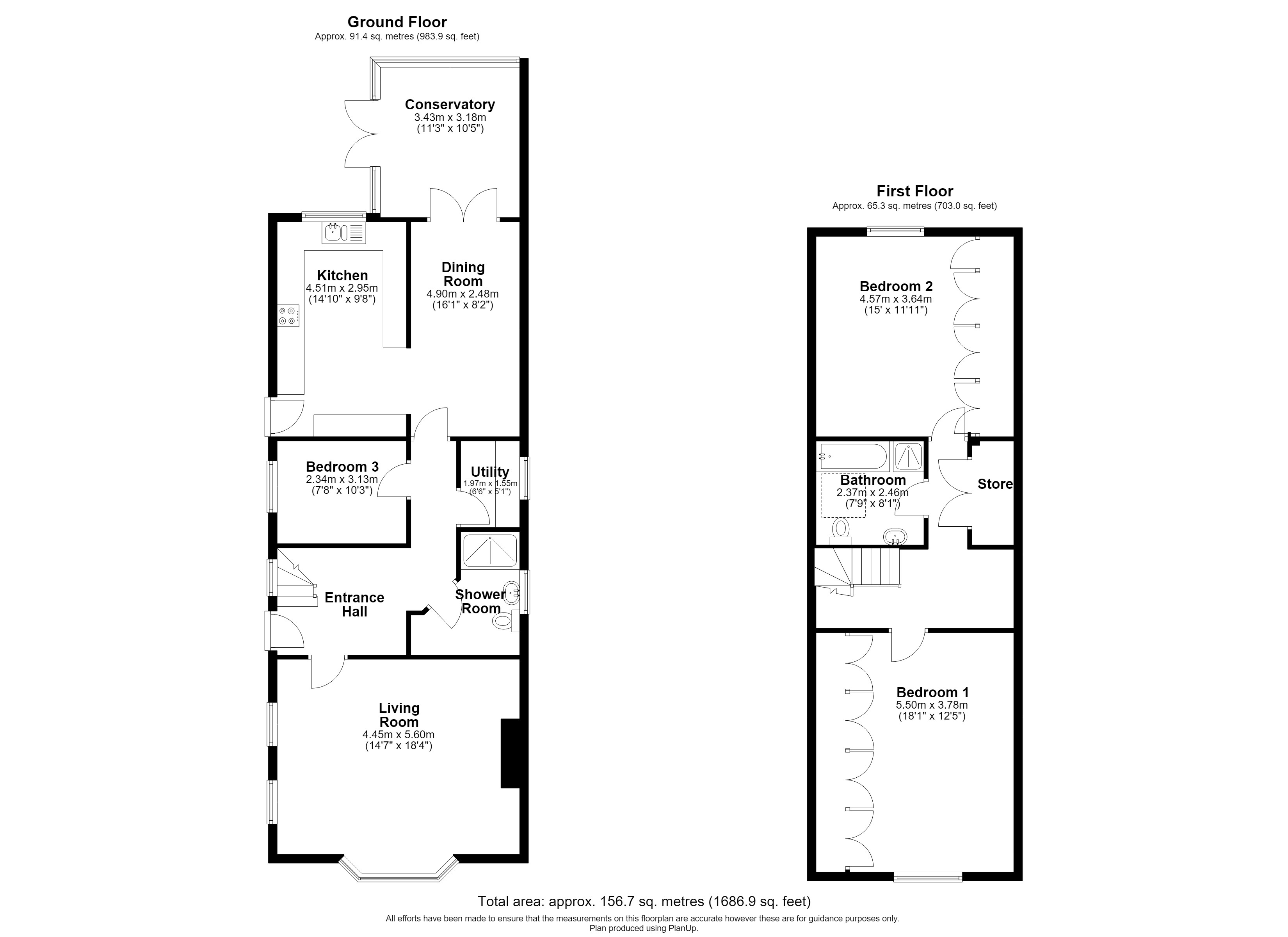 Floorplan, 3 bedroom detached chalet bungalow for sale, Molyneux Drive, Loughborough, LE12