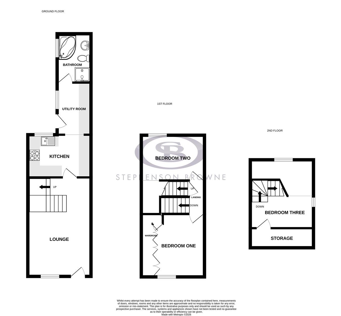 Floor plan, 3 bedroom house for sale, Dean Hollow, Stoke-On-Trent, ST7
