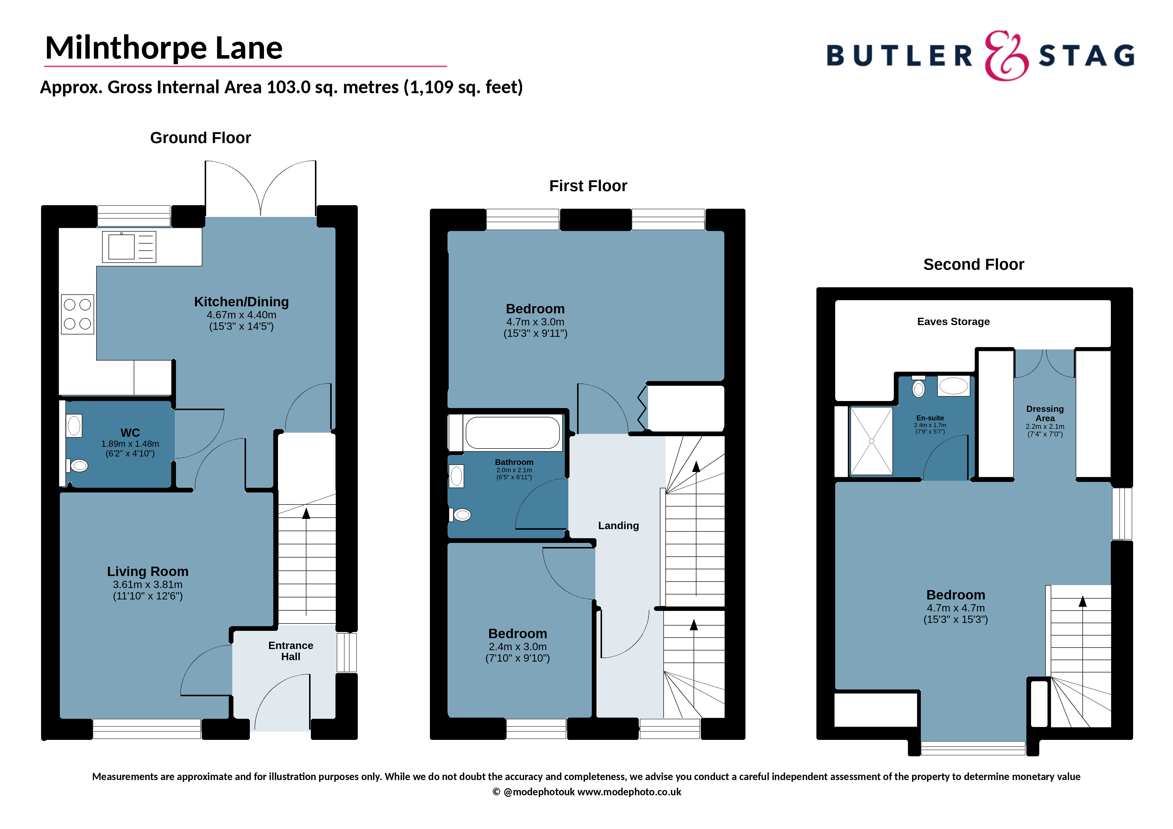 Floor plan, 3 bedroom semi detached house for sale, Plot 19, Essex, CM5