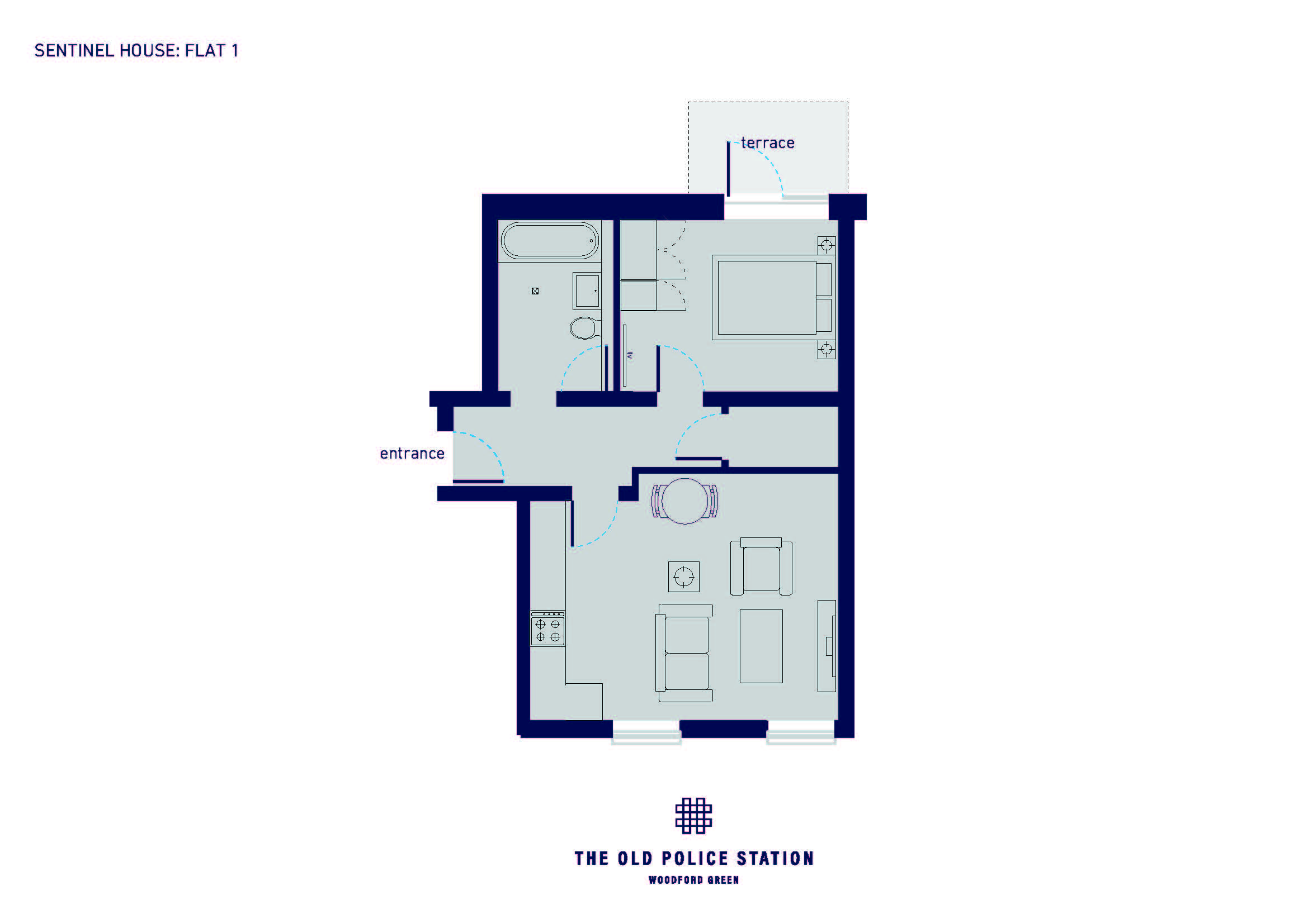 Floor plan, 1 bedroom apartment for sale, Sentinel House, Woodford Green, IG8
