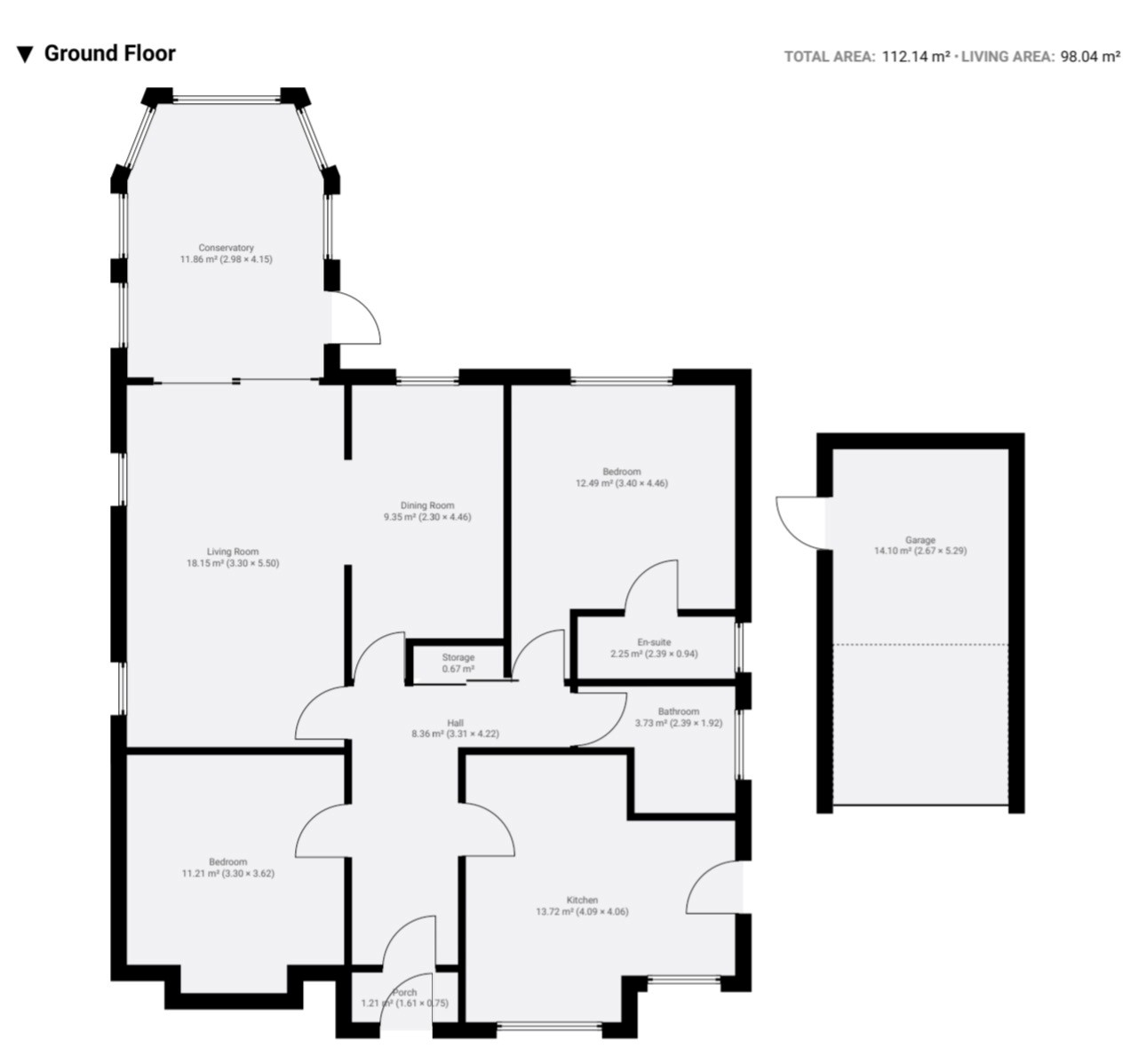 Floor plan, 2 bedroom detached bungalow for sale, Norwich Close, Nuneaton, CV11