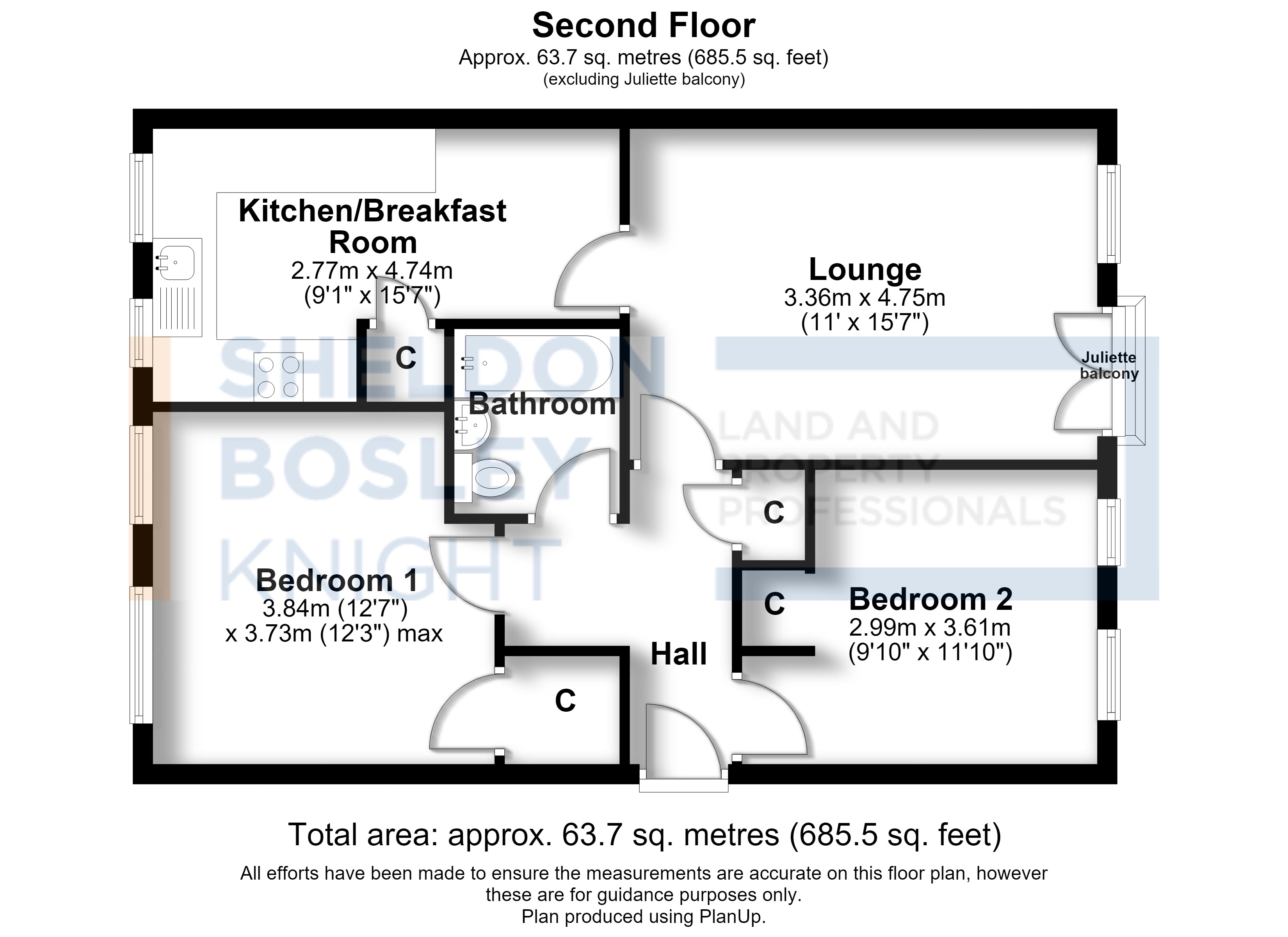 Floorplan, 2 bedroom flat for sale, Gatehouse The Moorings, Leamington Spa, CV31