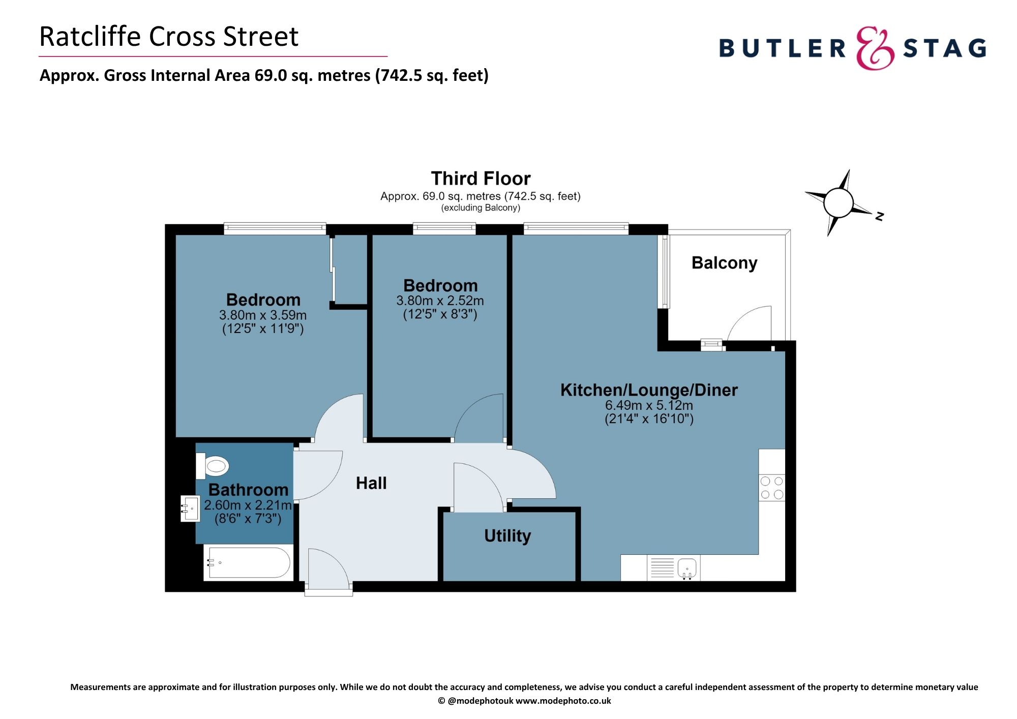 Floor plan, 2 bedroom flat for sale, Wheelers House, London, E1