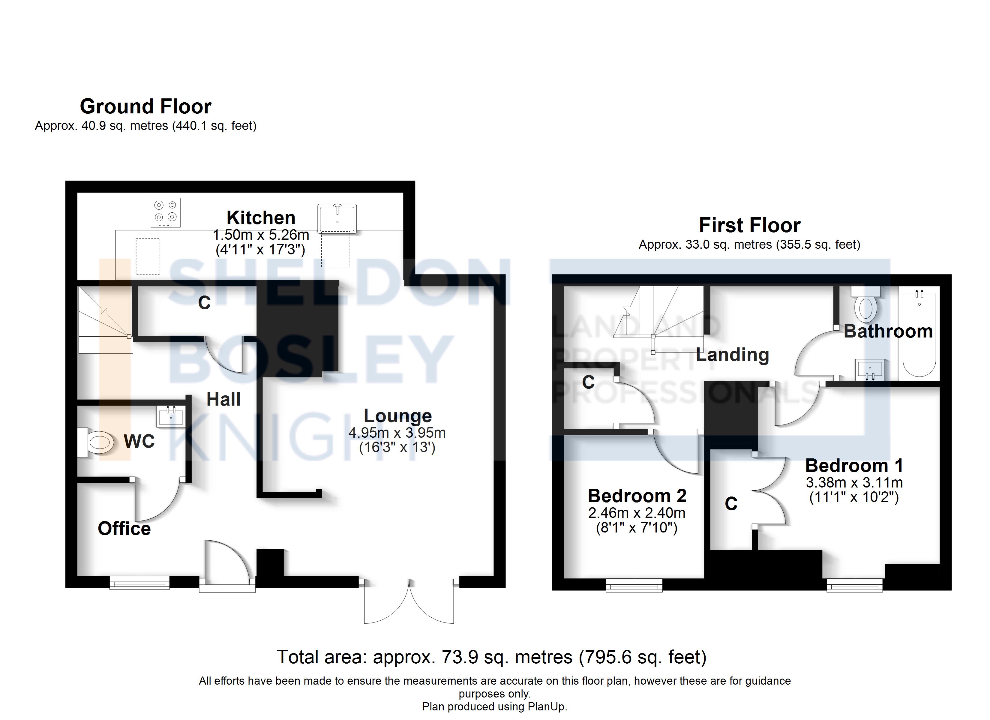 Floorplan, 2 bedroom semi detached house for sale, The Willows Willow Gardens, Southam, CV47