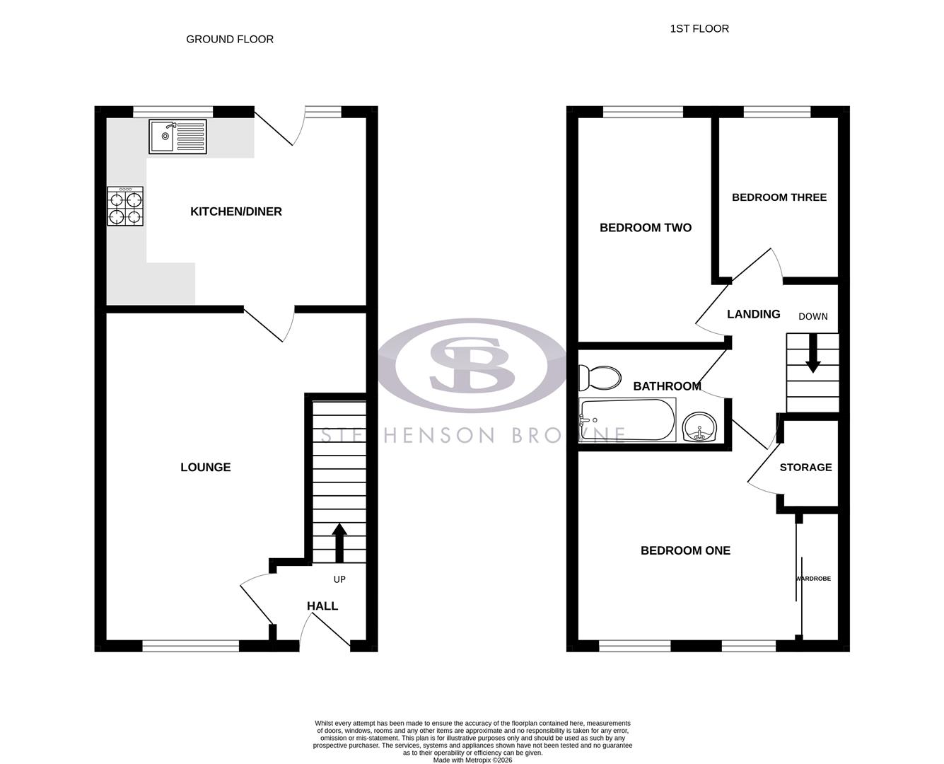 Floor plan, 3 bedroom house for sale, Barleyfields, Stoke-On-Trent, ST7